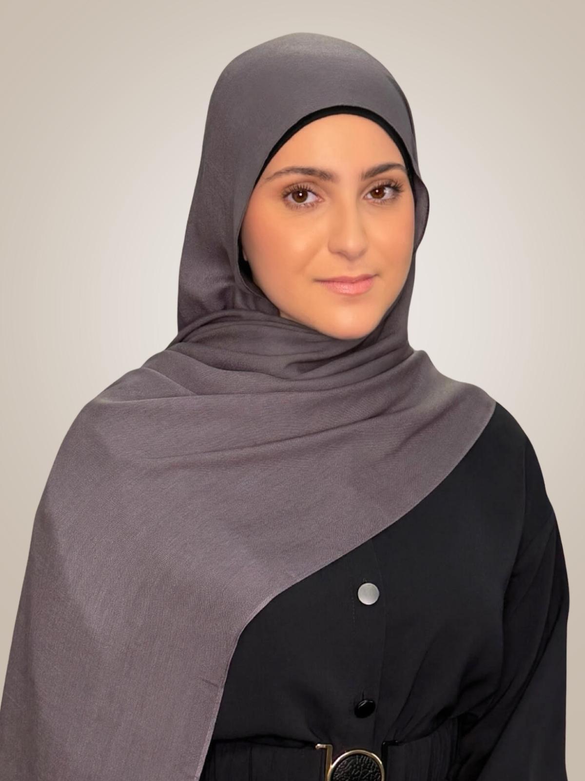 Modish Girl Cotton Modal Hijab-Graphite Grey
