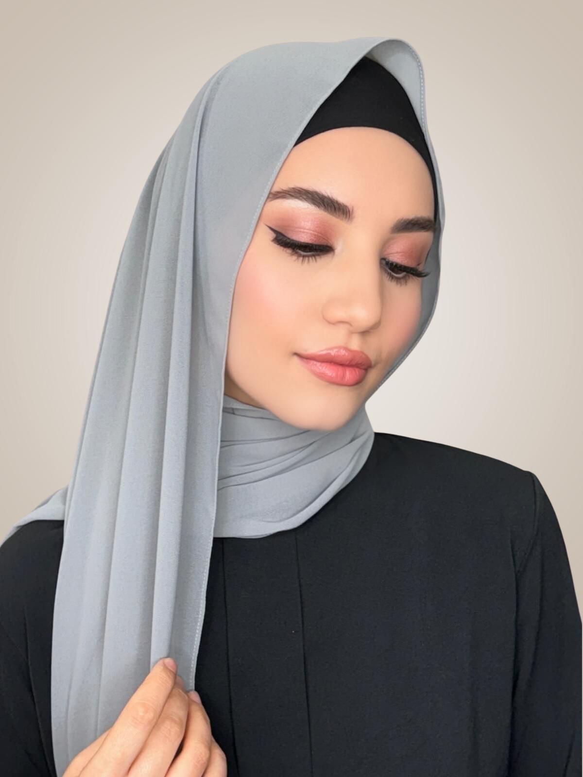 Classic Chiffon Hijab-Dolphin Grey