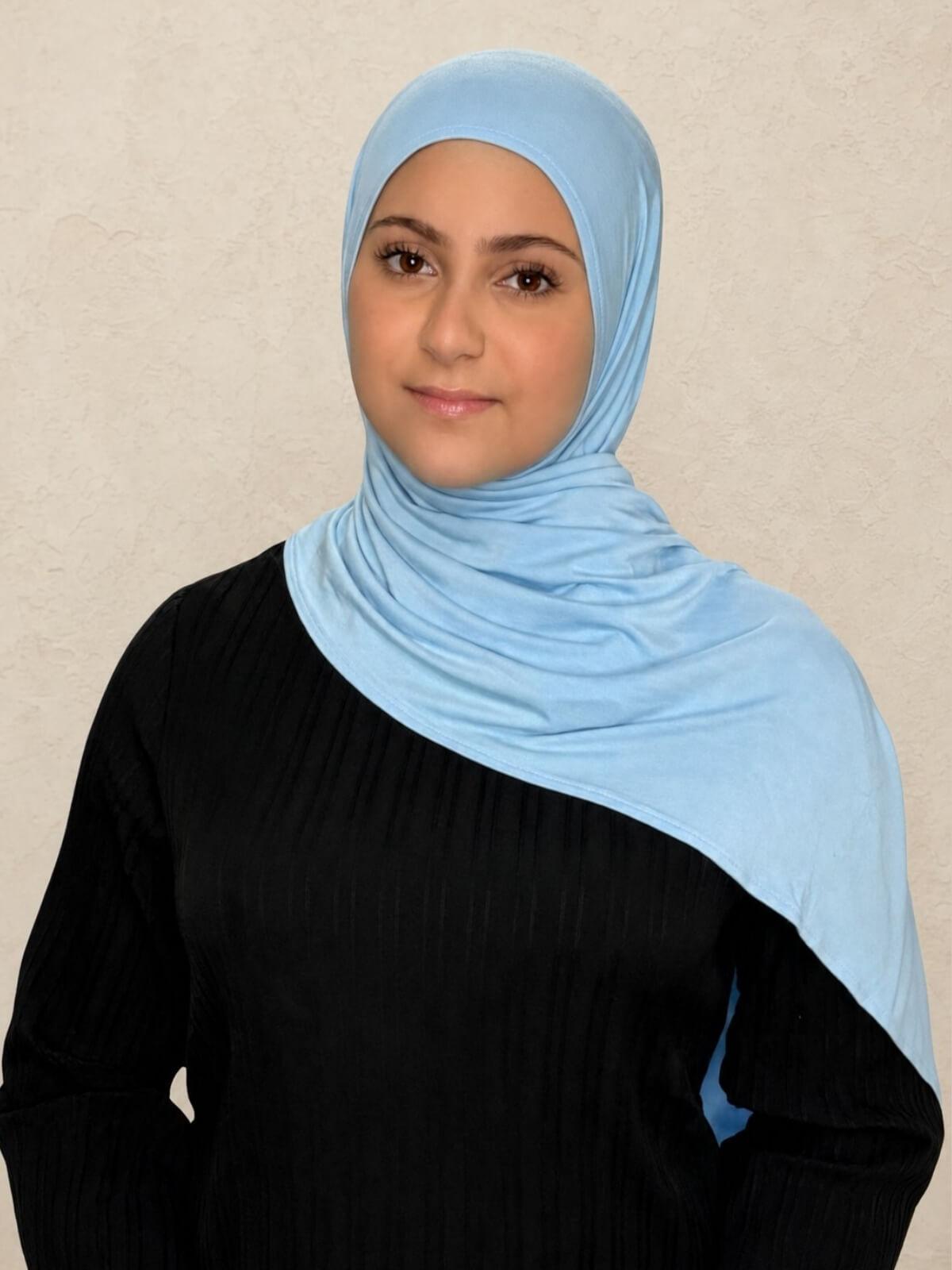 Modish Girl Pre-Sewn Jersey Hijab-Baby Blue