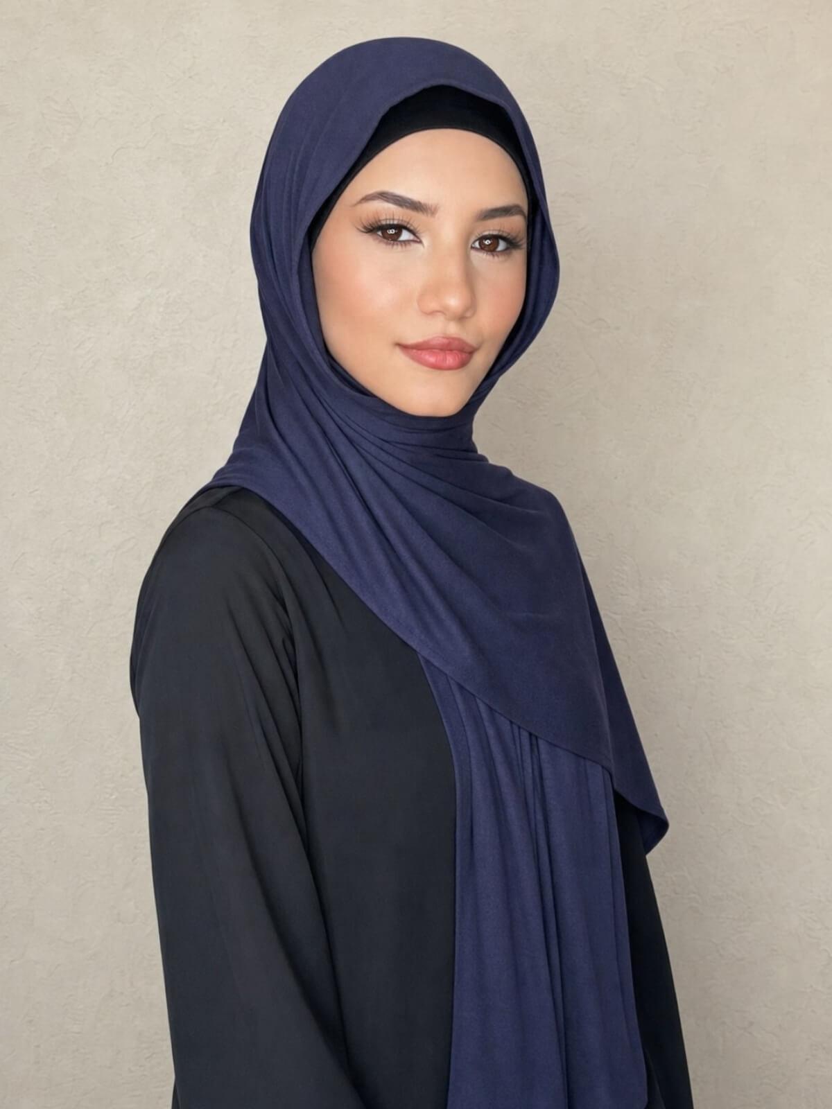 Classic Jersey Hijab-Navy