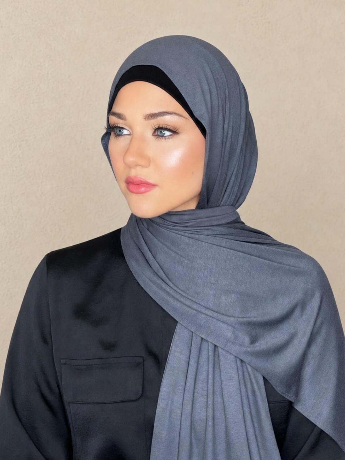 Classic Jersey hijab-Charcoal