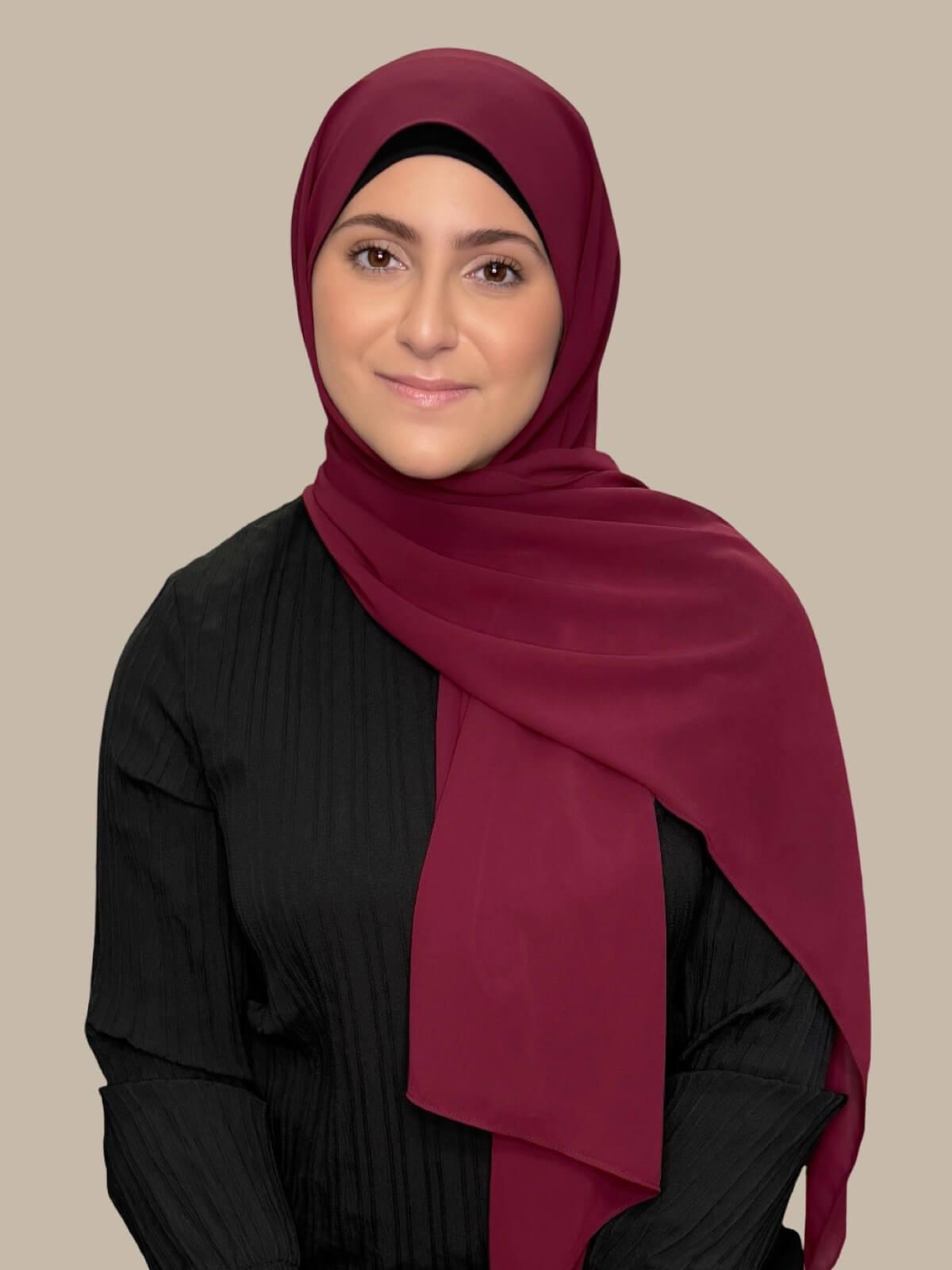Modish Girl Luxury Chiffon Hijab-Wine