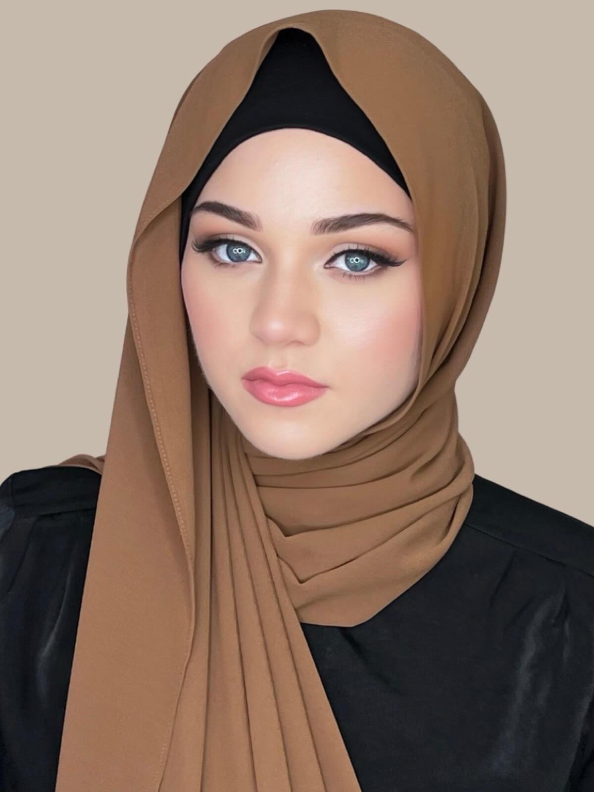 Classic Chiffon Hijab-Rust Brown