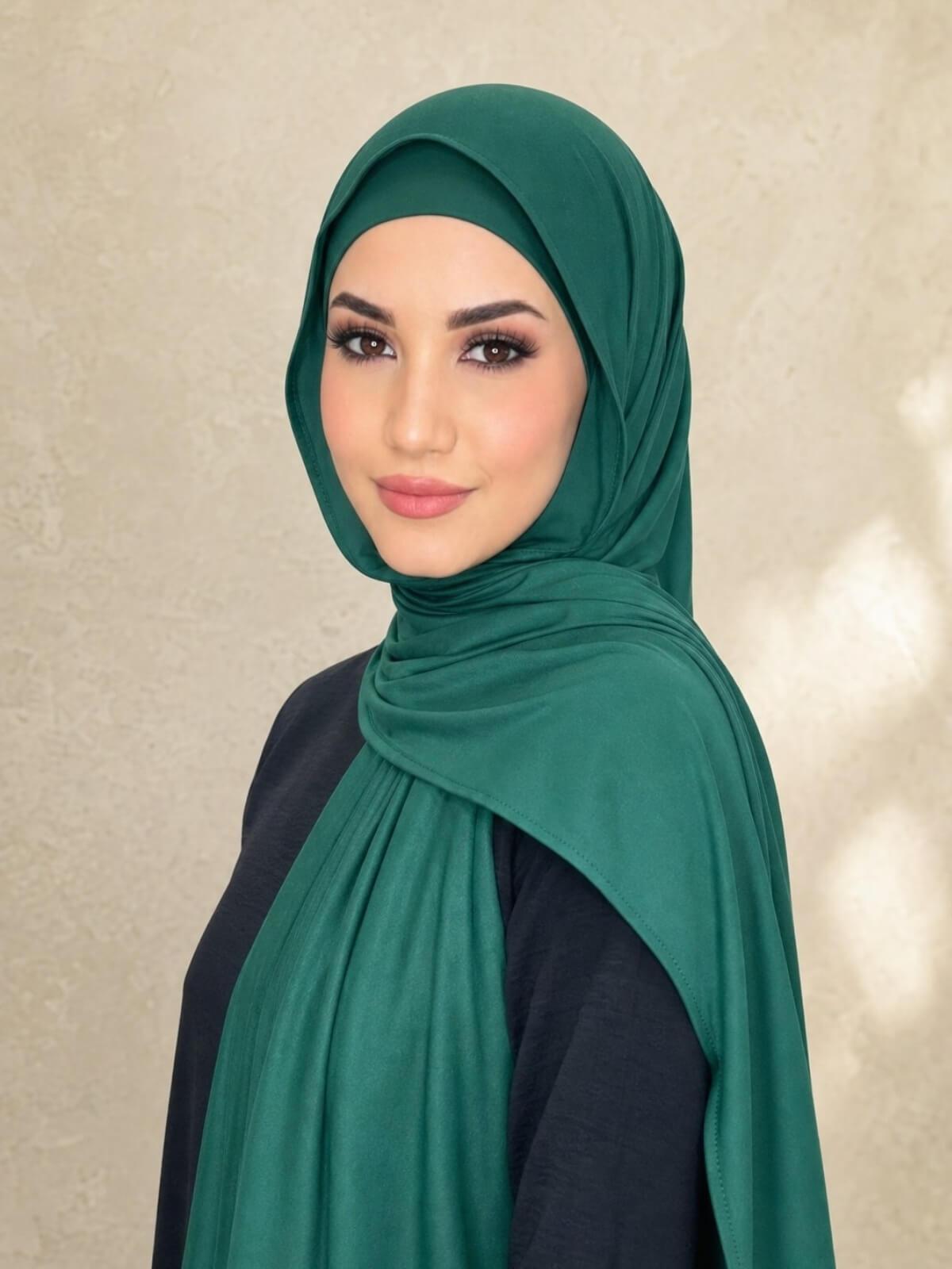 Premium Jersey Hijab-Forrest Green
