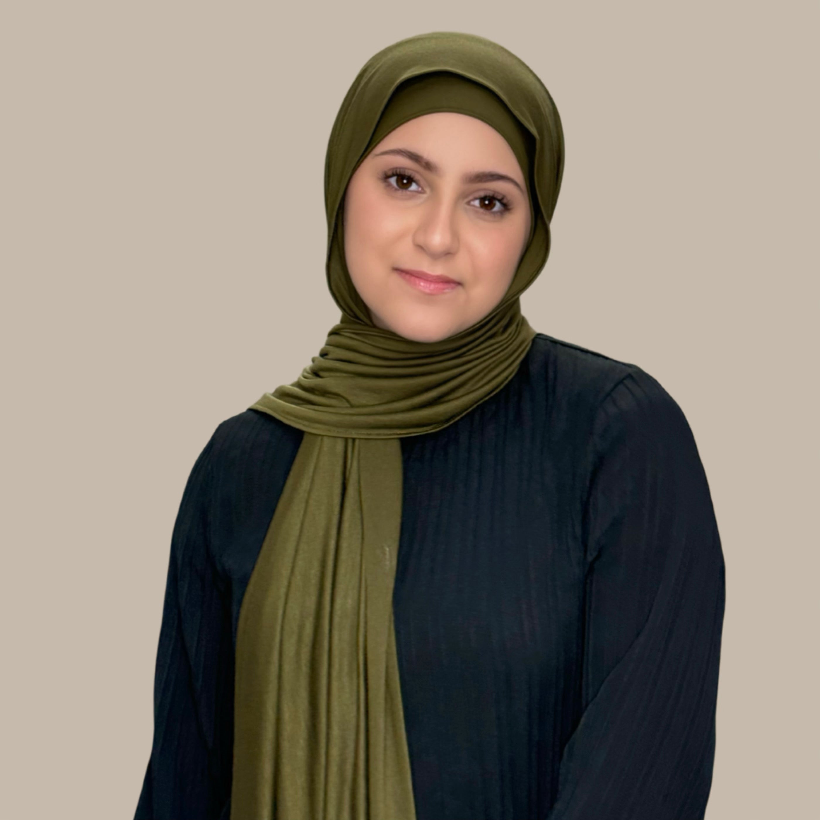 Modish Girl Premium Jersey Hijab-Olive Green