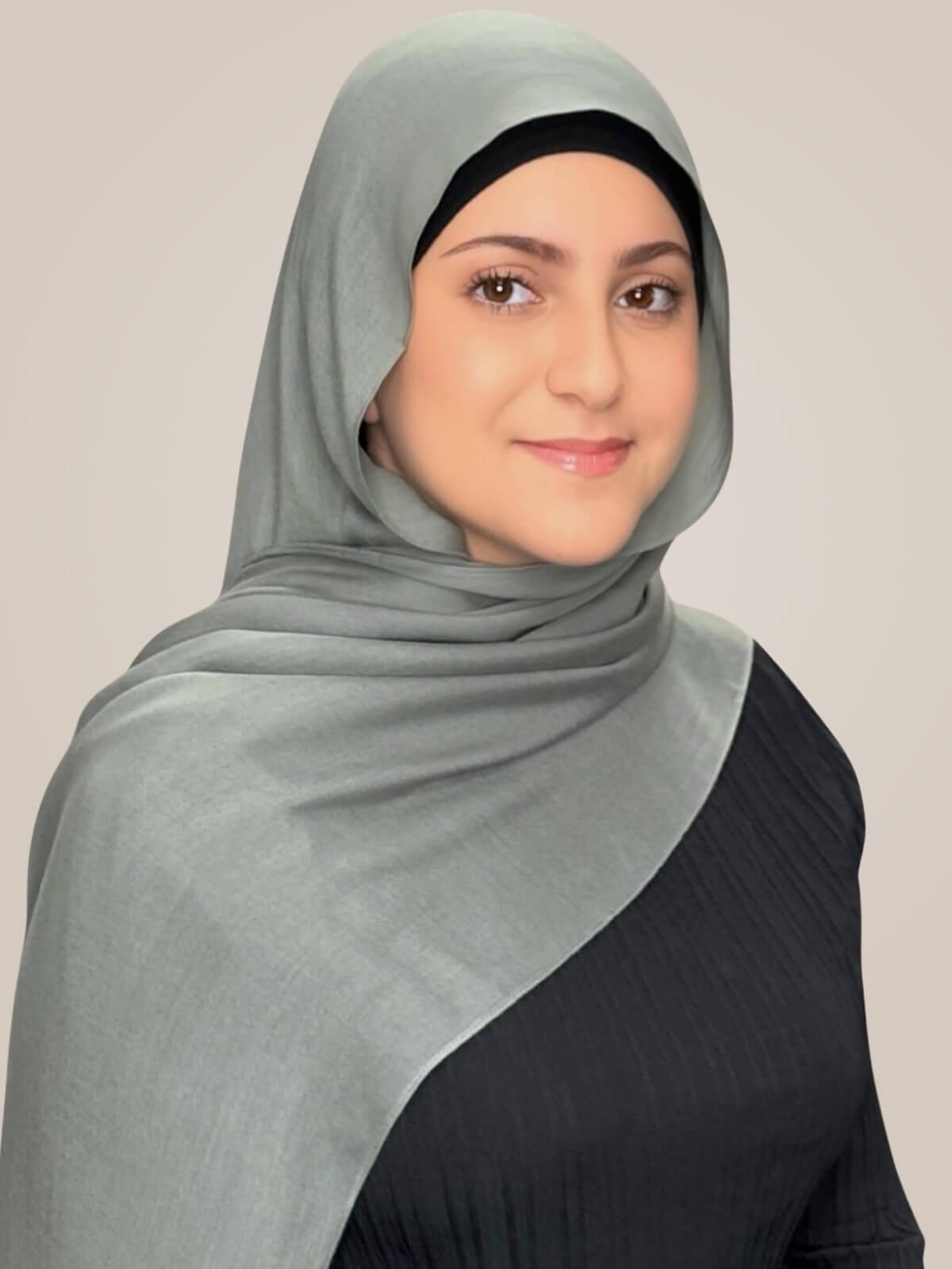 Modish Girl Cotton Modal Hijab-Slate Green