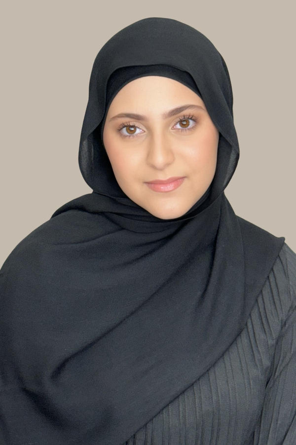 Modish Girl Cotton Modal Hijab-Black