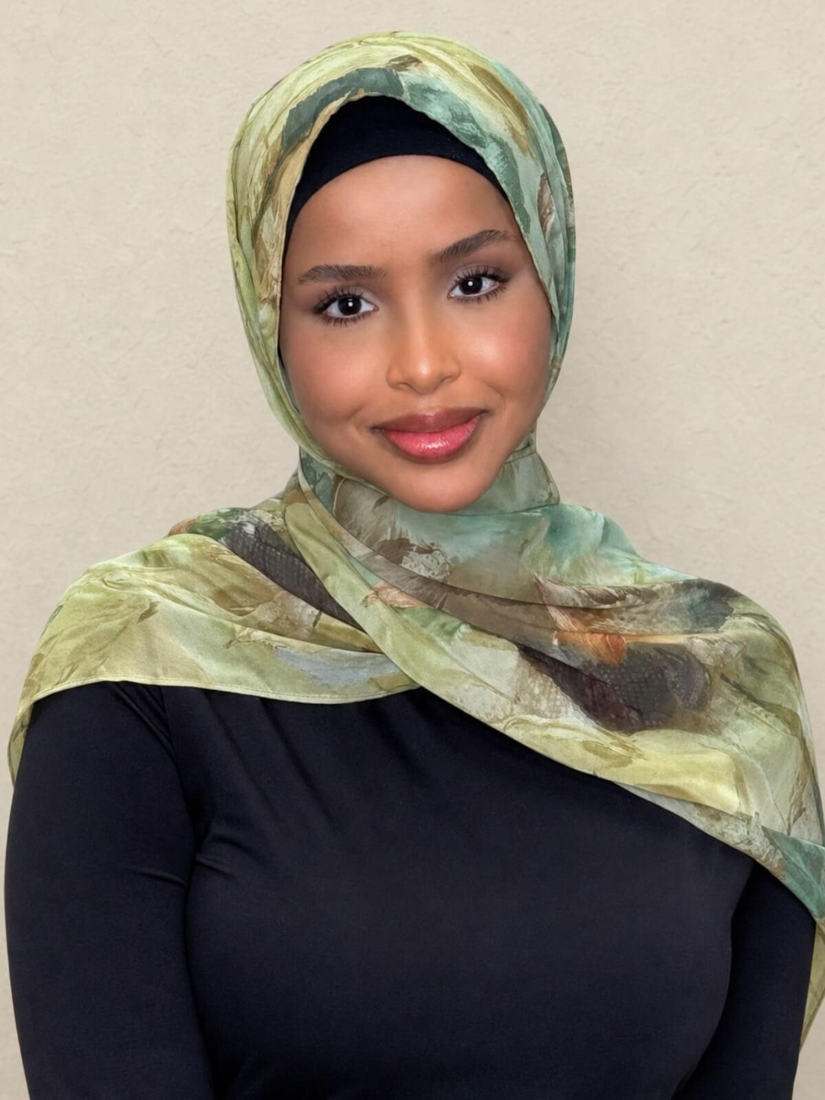 Printed Chiffon Hijab-Willow Drift