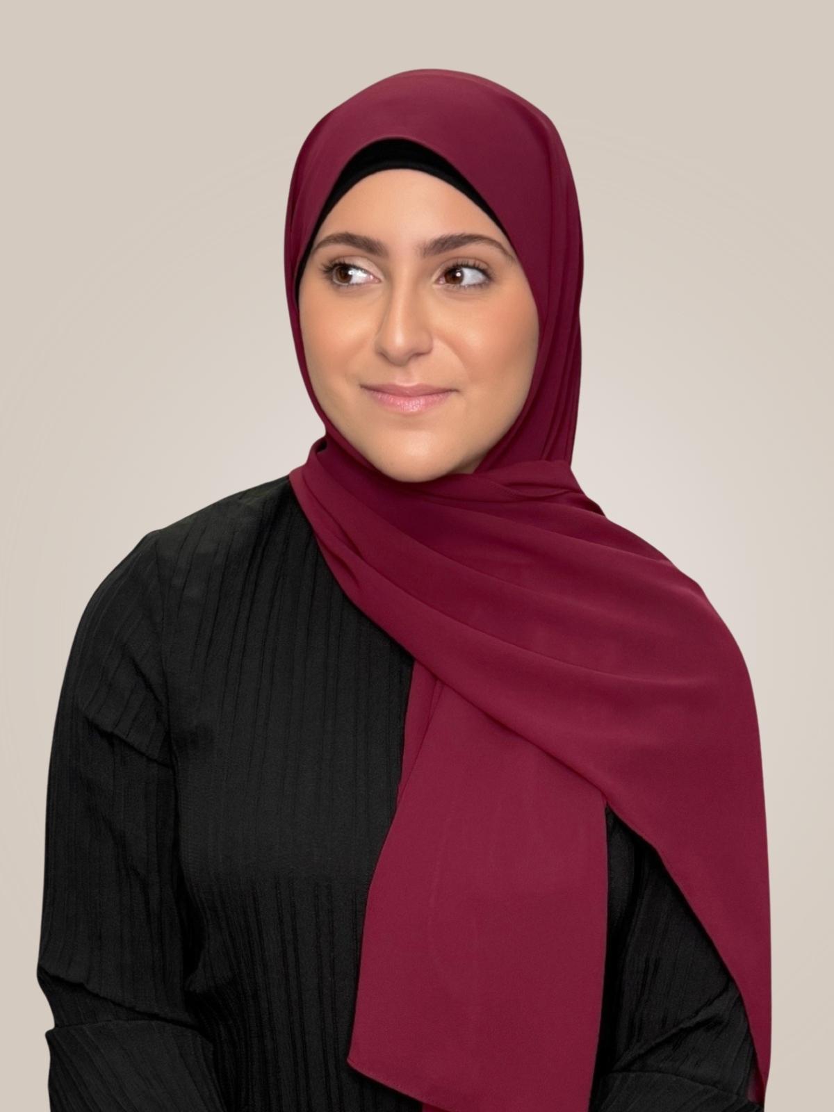 Modish Girl Luxury Chiffon Hijab-Wine