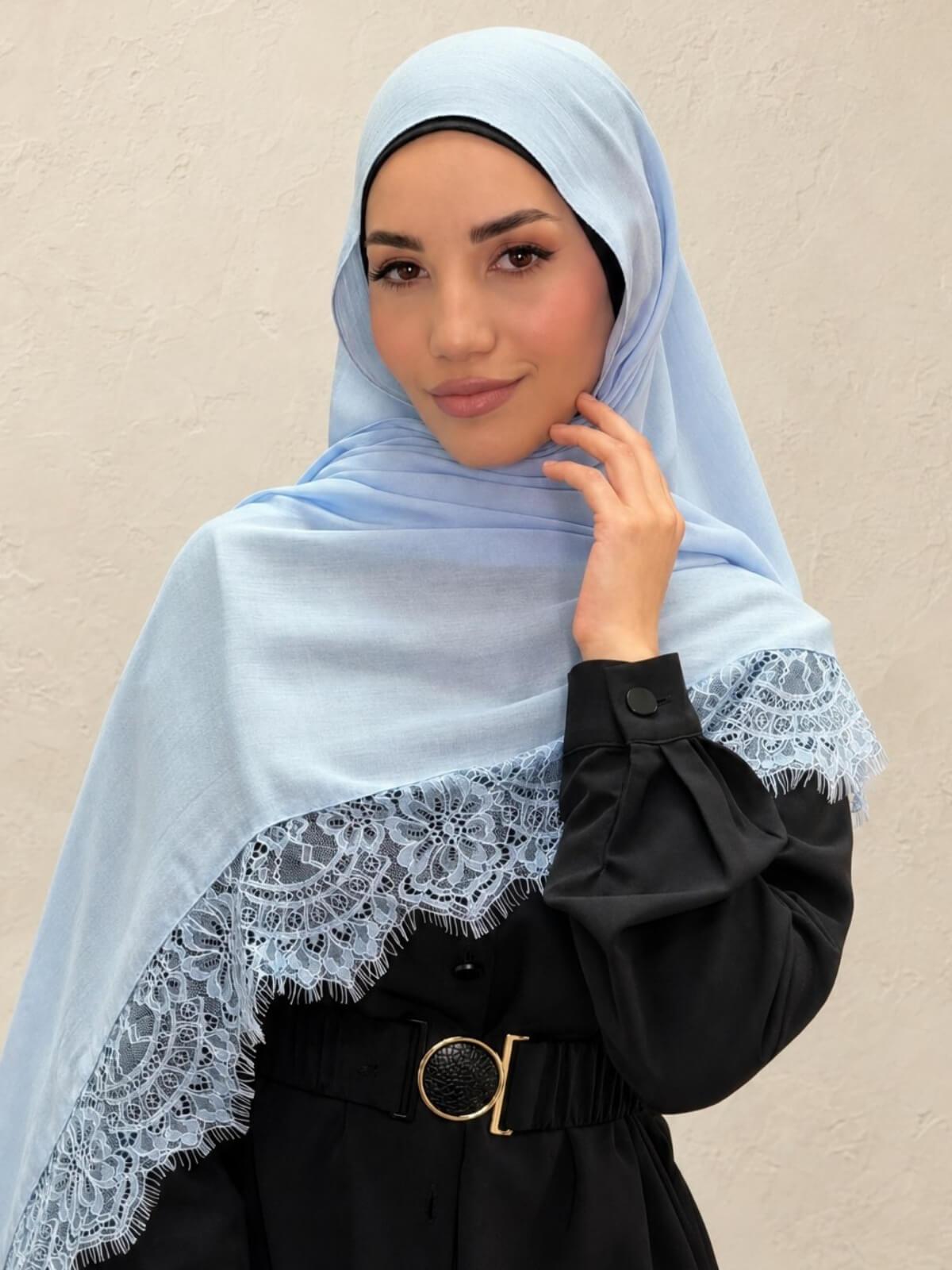 Lace Cotton Modal Hijab-Daydream