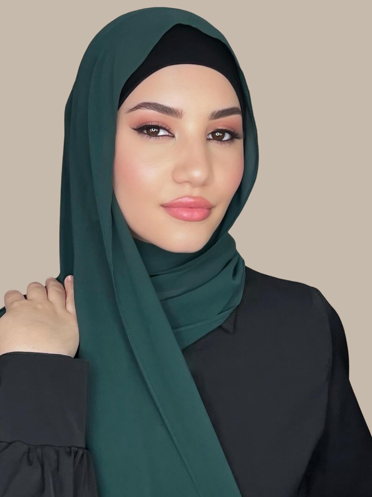 Luxury Chiffon Hijab-Deep Green