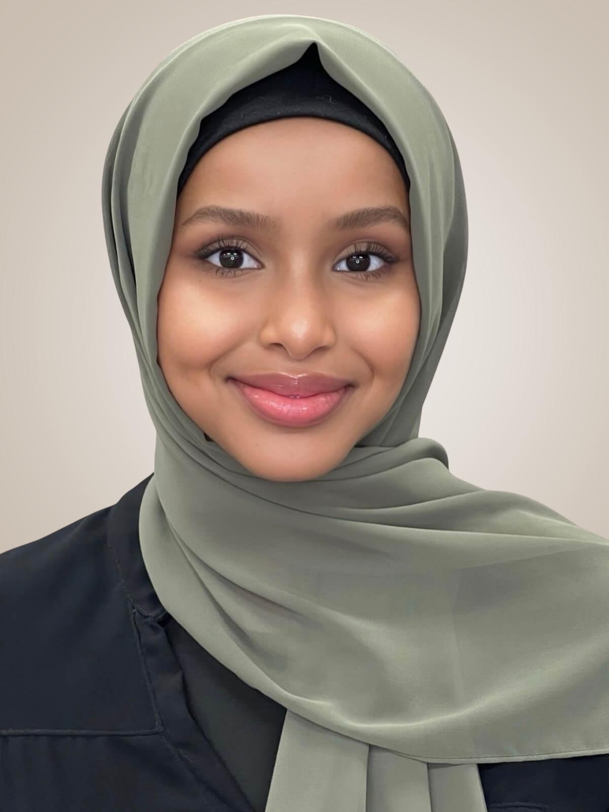 Luxury Chiffon Hijab-Dusty Olive