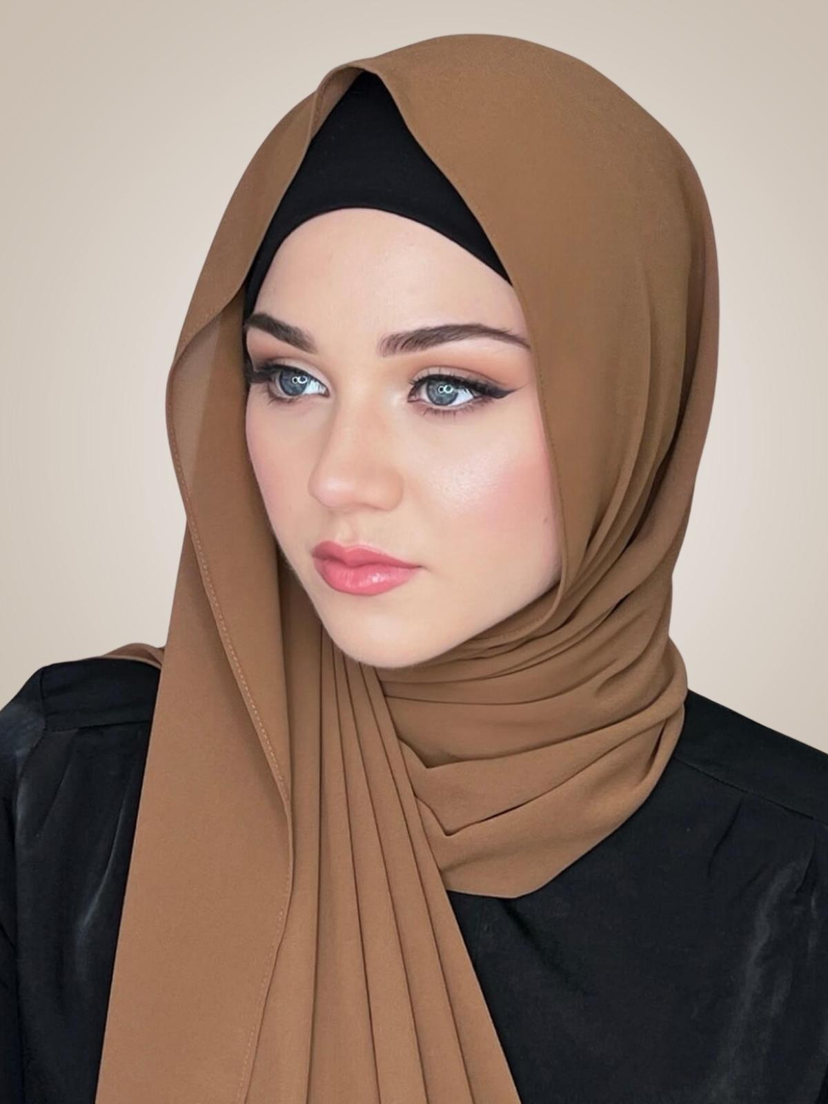 Classic Chiffon Hijab-Rust Brown