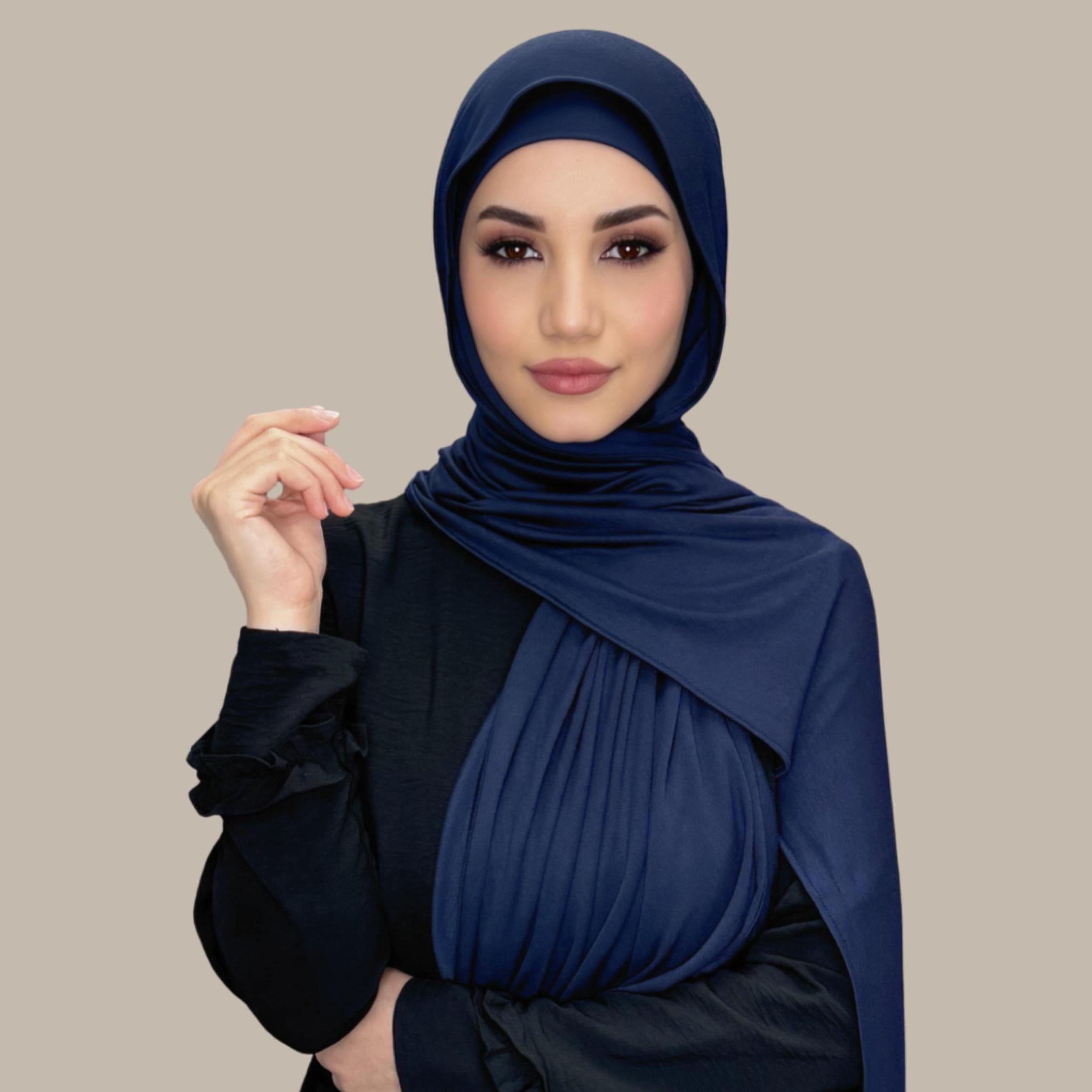 Premium Jersey Hijab-Navy