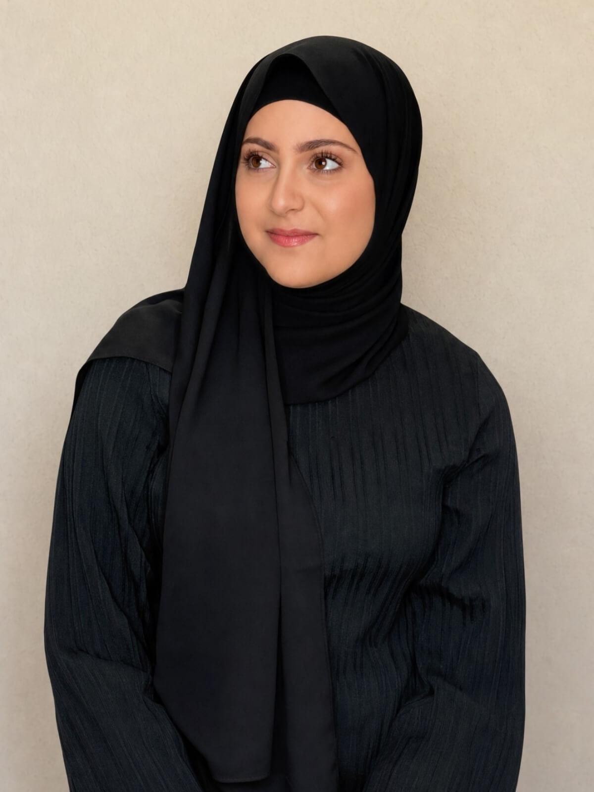 Modish Girl Matching Chiffon Hijab Set-Black