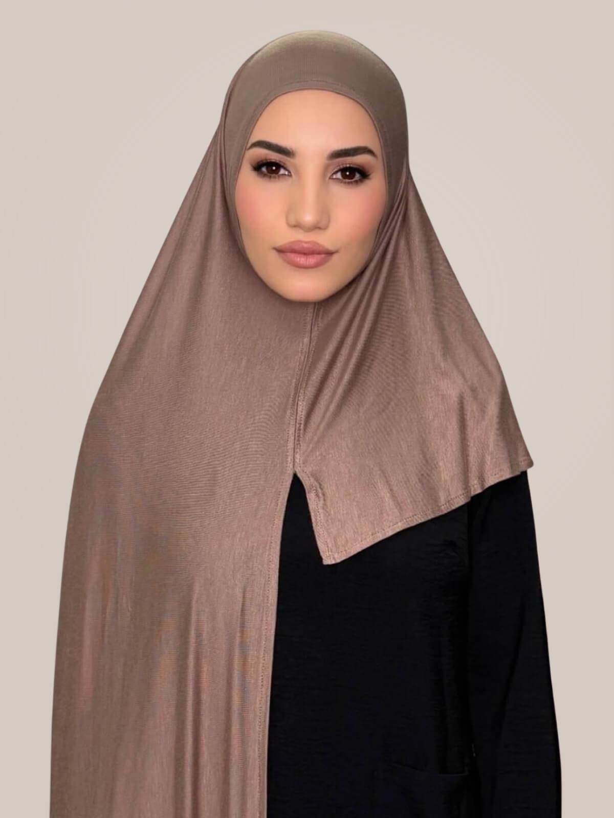 Pre-Sewn Jersey Hijab-Truffle
