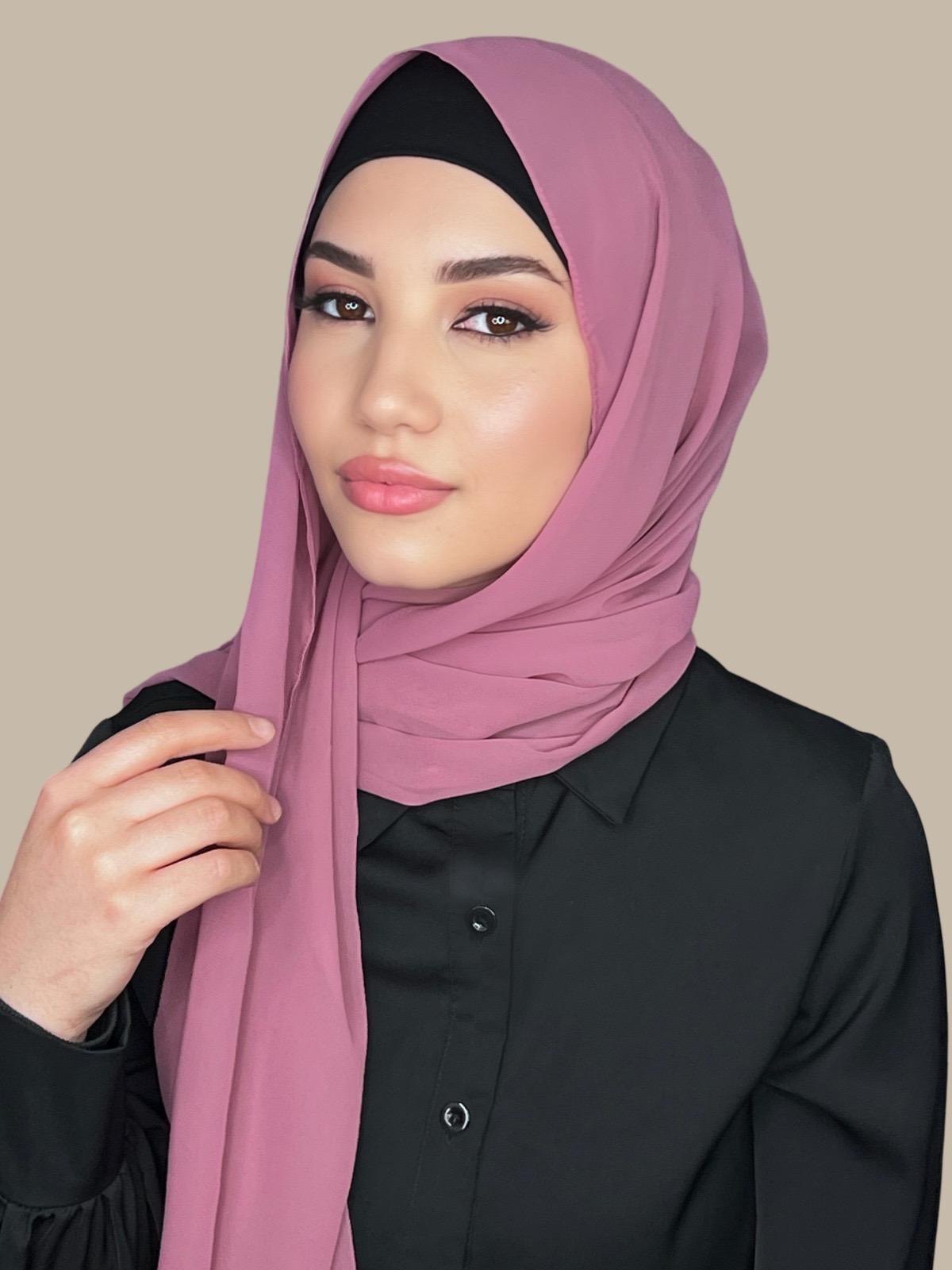 Luxury Chiffon Hijab-Pale Rose