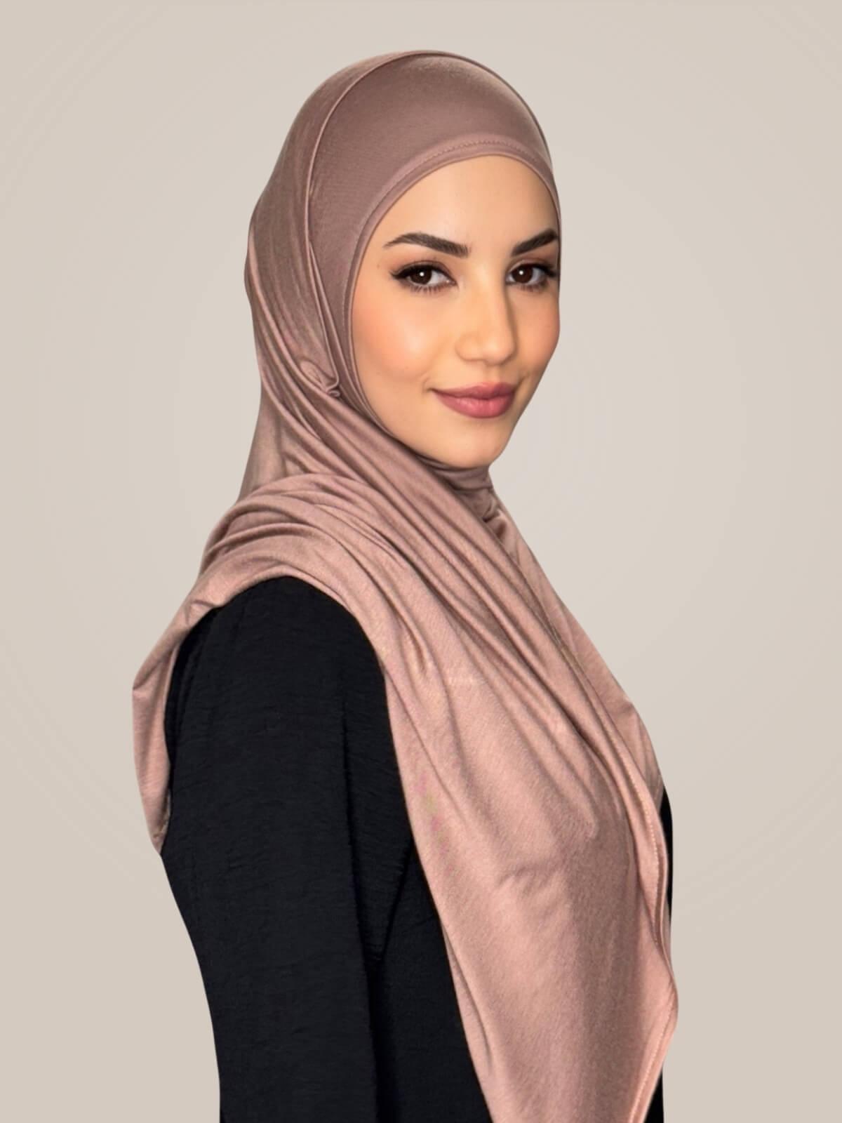Pre-Sewn Jersey Hijab-Pale Taupe