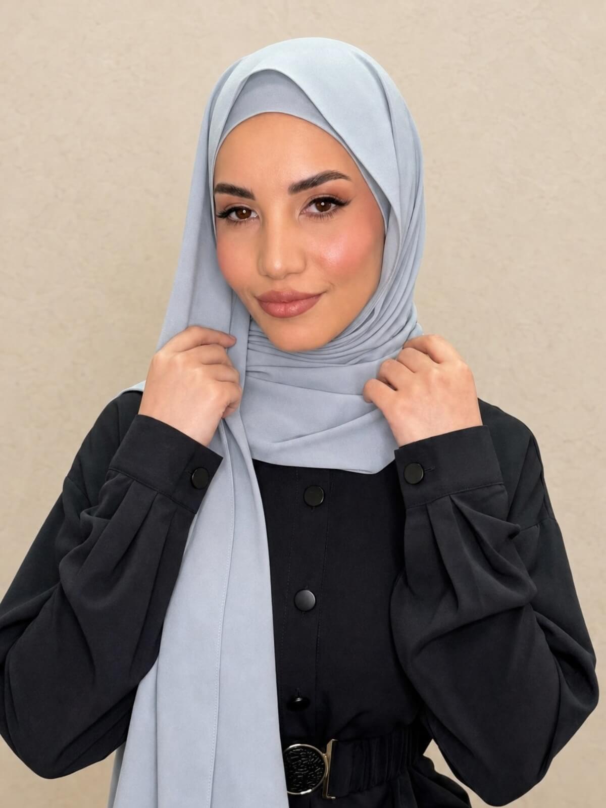 Matching Chiffon Hijab Set-Powder Blue