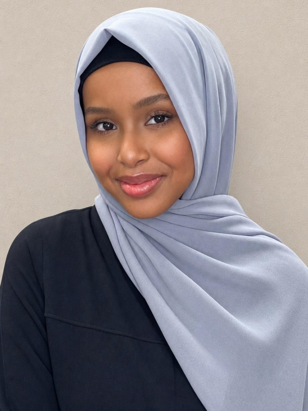 Classic Chiffon Hijab-Slate Grey