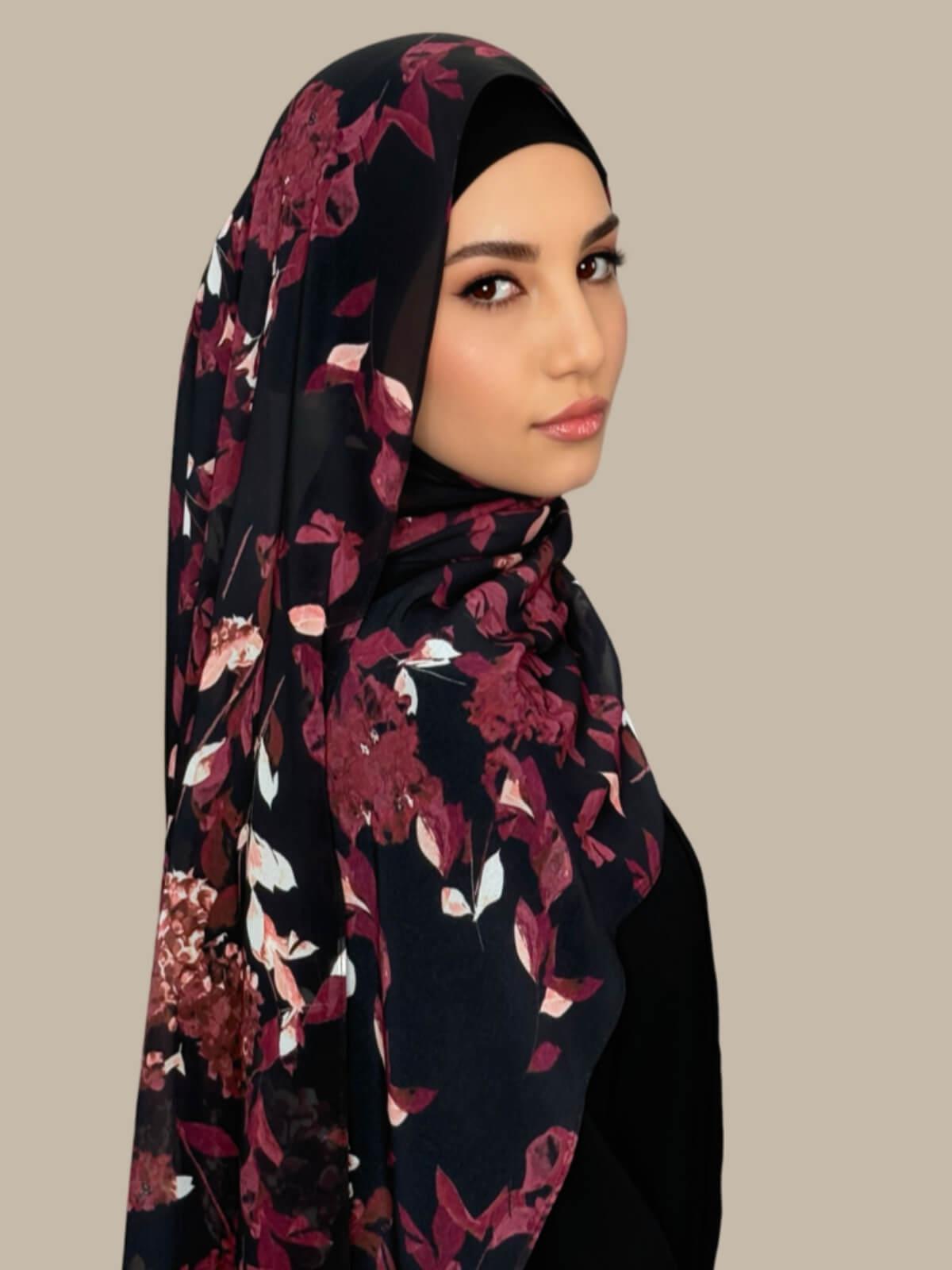 Printed Chiffon Hijab-Wild Orchid