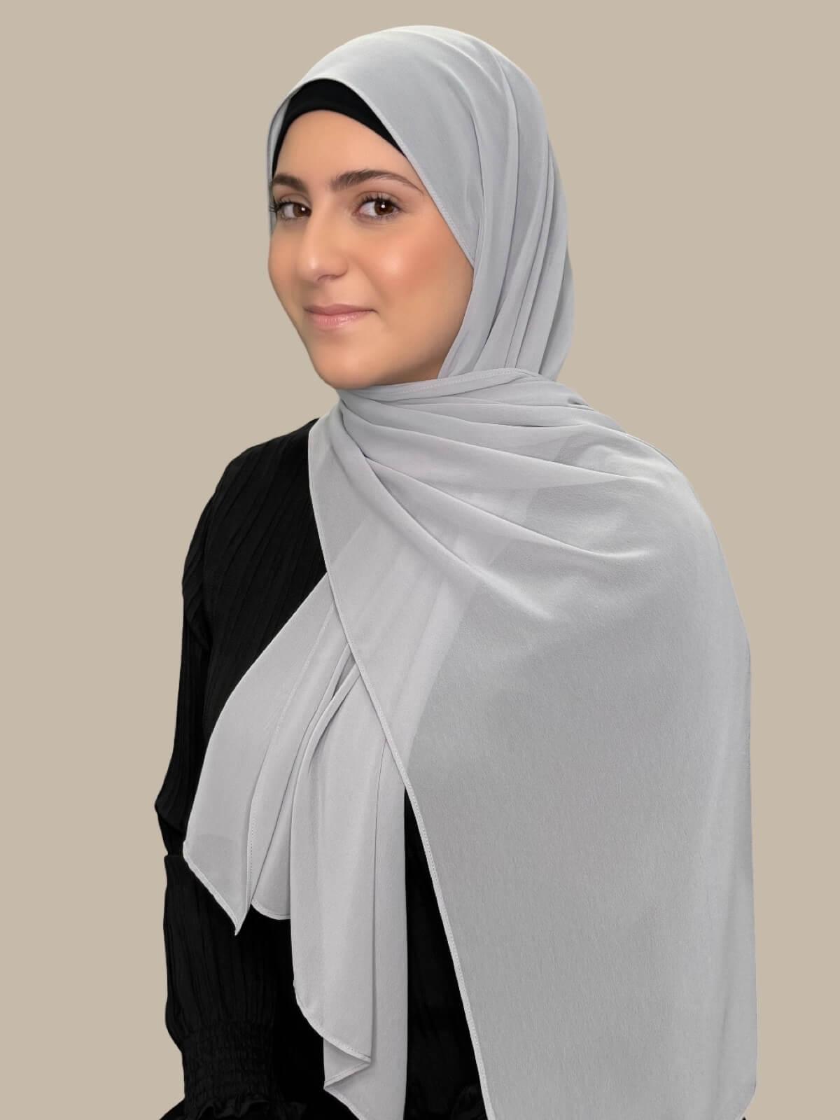 Modish Girl Luxury Chiffon Hijab-Chic Grey