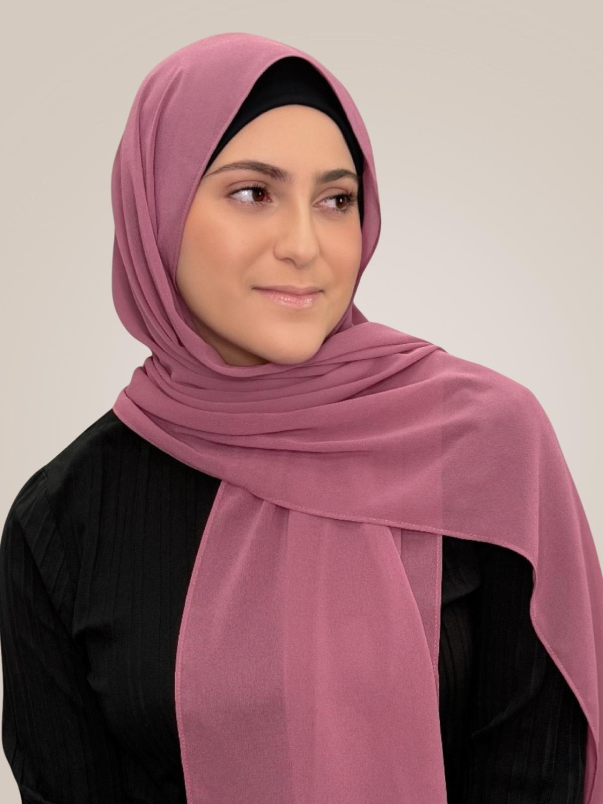 Modish Girl Luxury Chiffon Hijab-Wild Rose