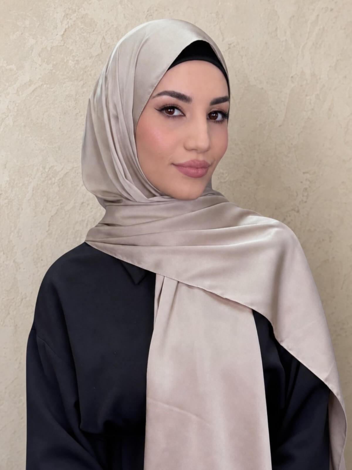 Premium Satin Hijab-Toasted Sand