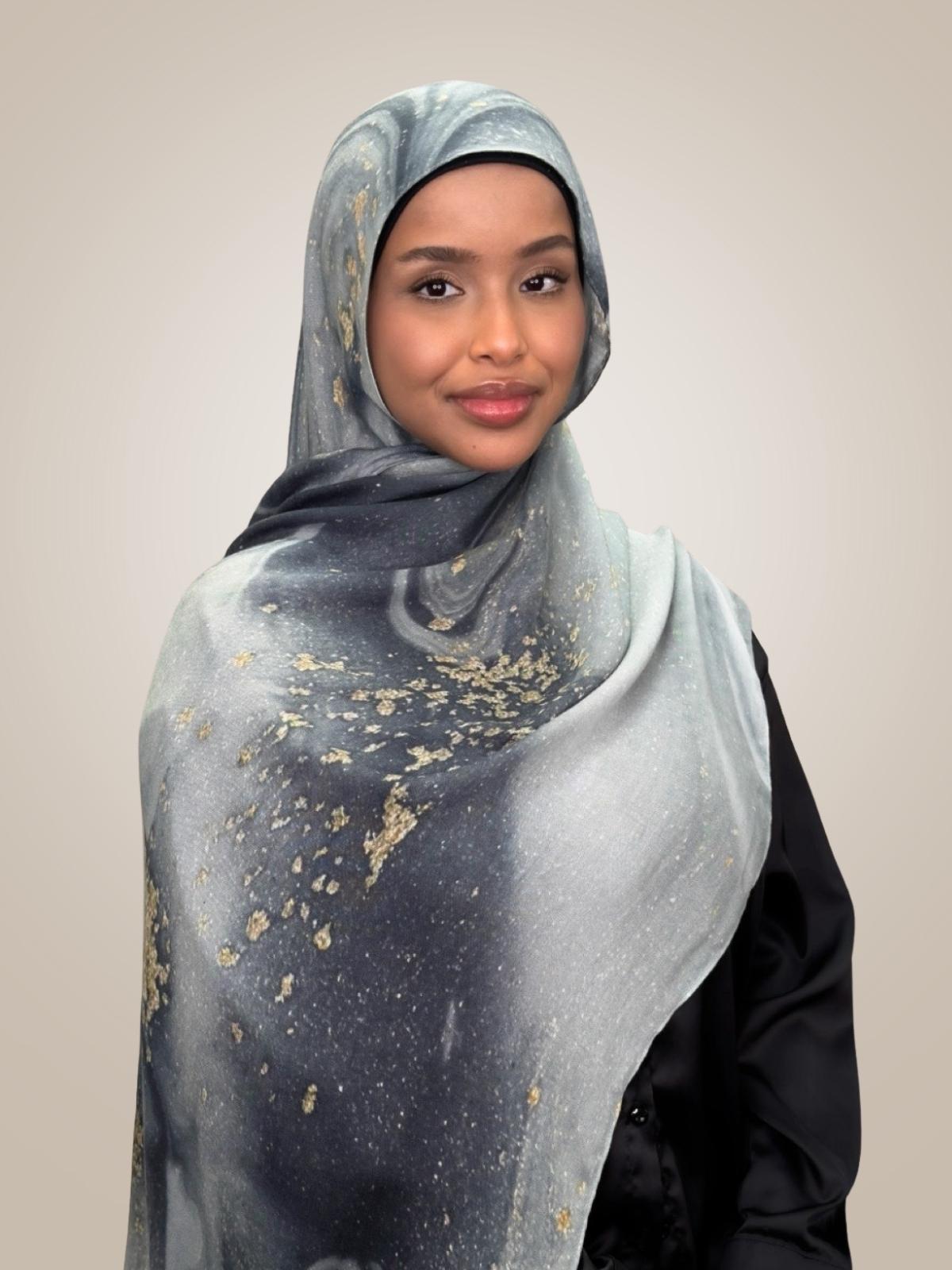 Print Modal Hijab-London Fog