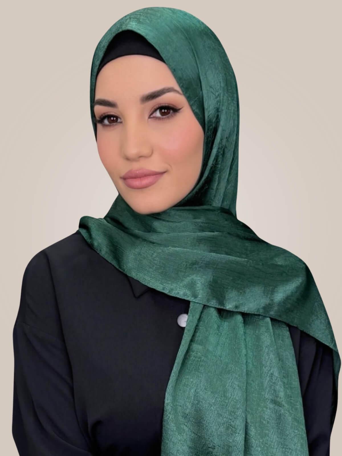 Classic Satin Hijab-Dark Green