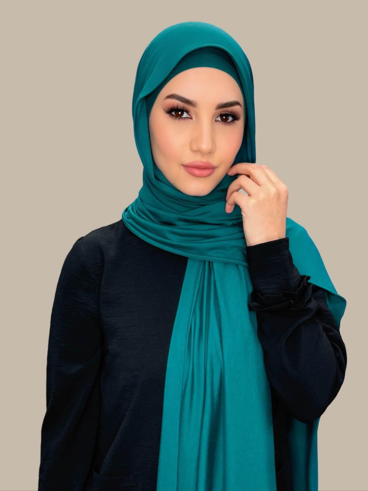 Premium Jersey Hijab-Pine Green