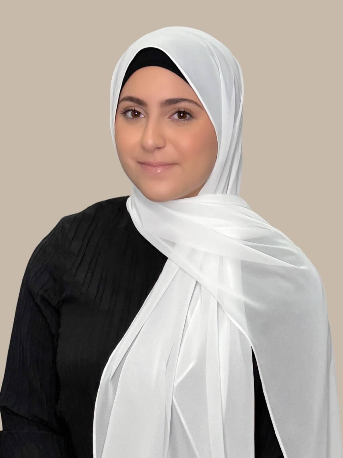 Modish Girl Luxury Chiffon-Pearl White