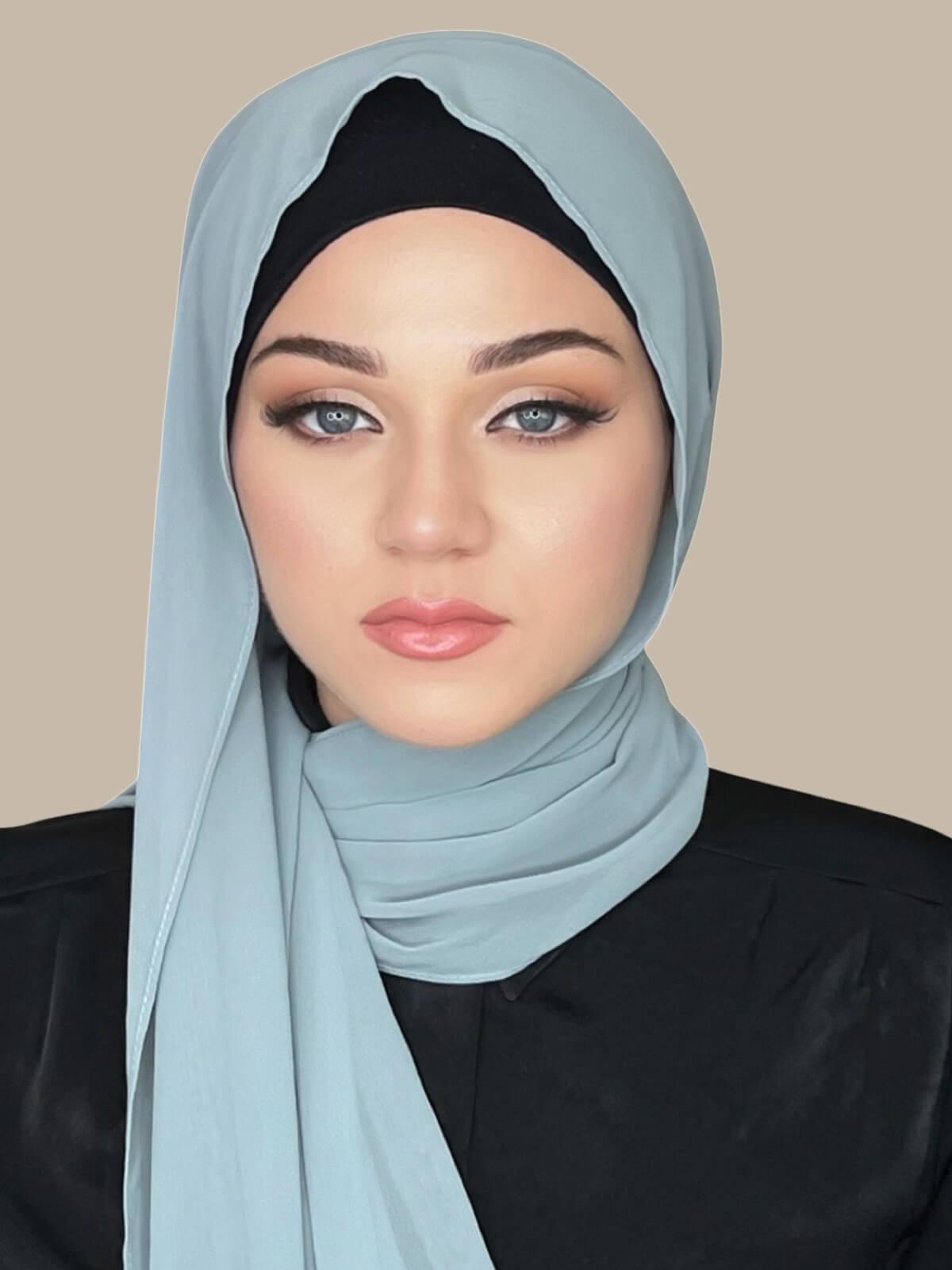 Luxury Chiffon Hijab-Stone Green