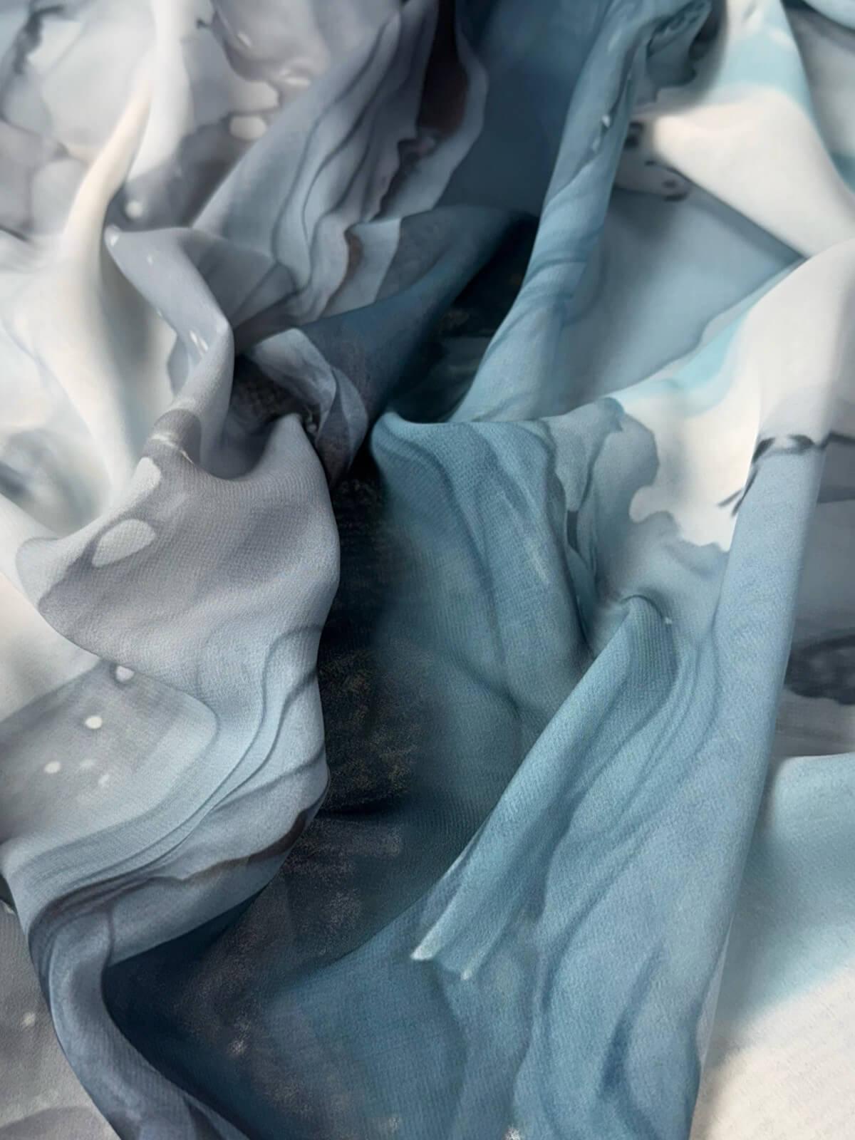 Printed Chiffon Hijab-Tidal Teal