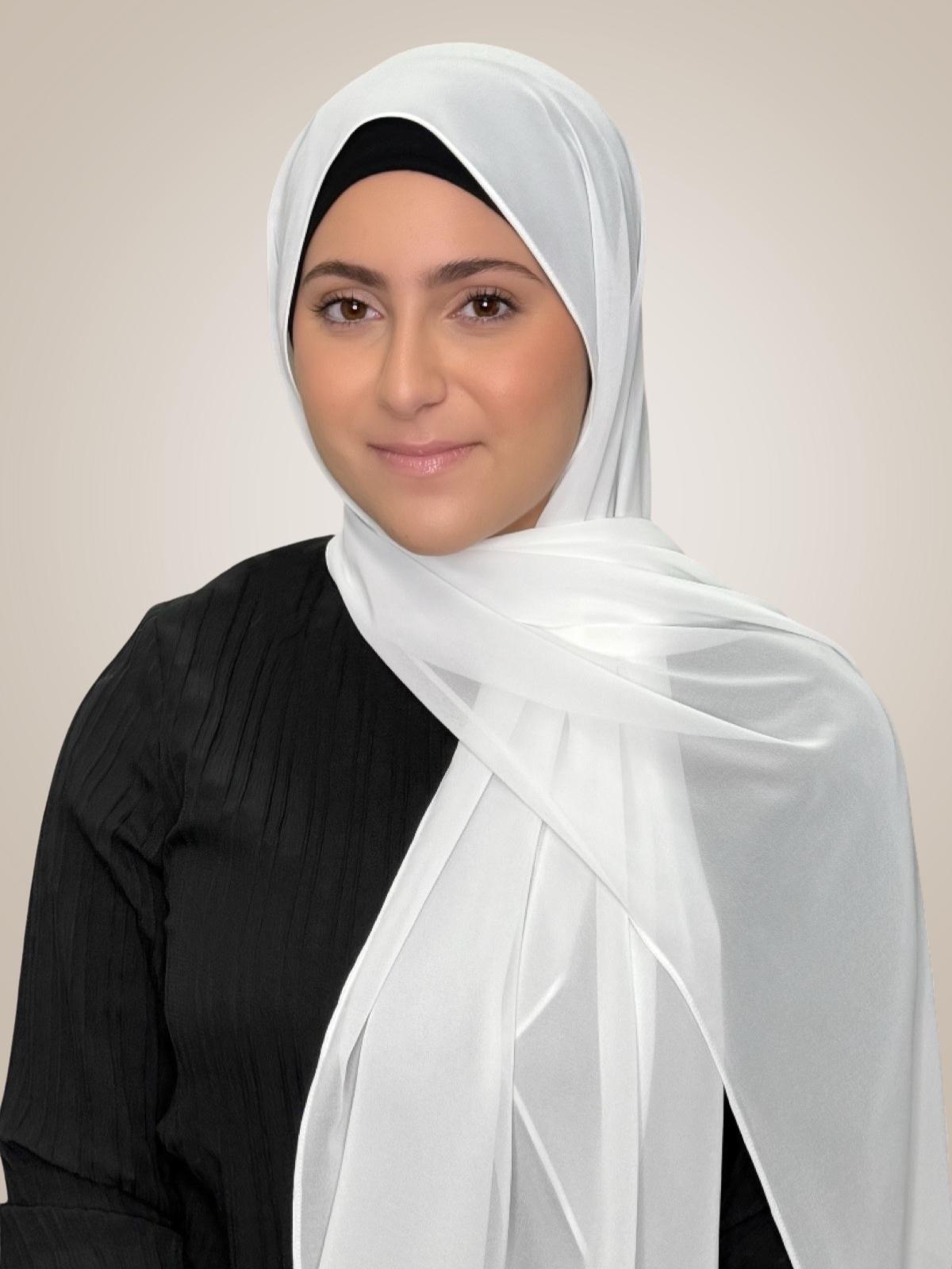 Modish Girl Luxury Chiffon-Pearl White