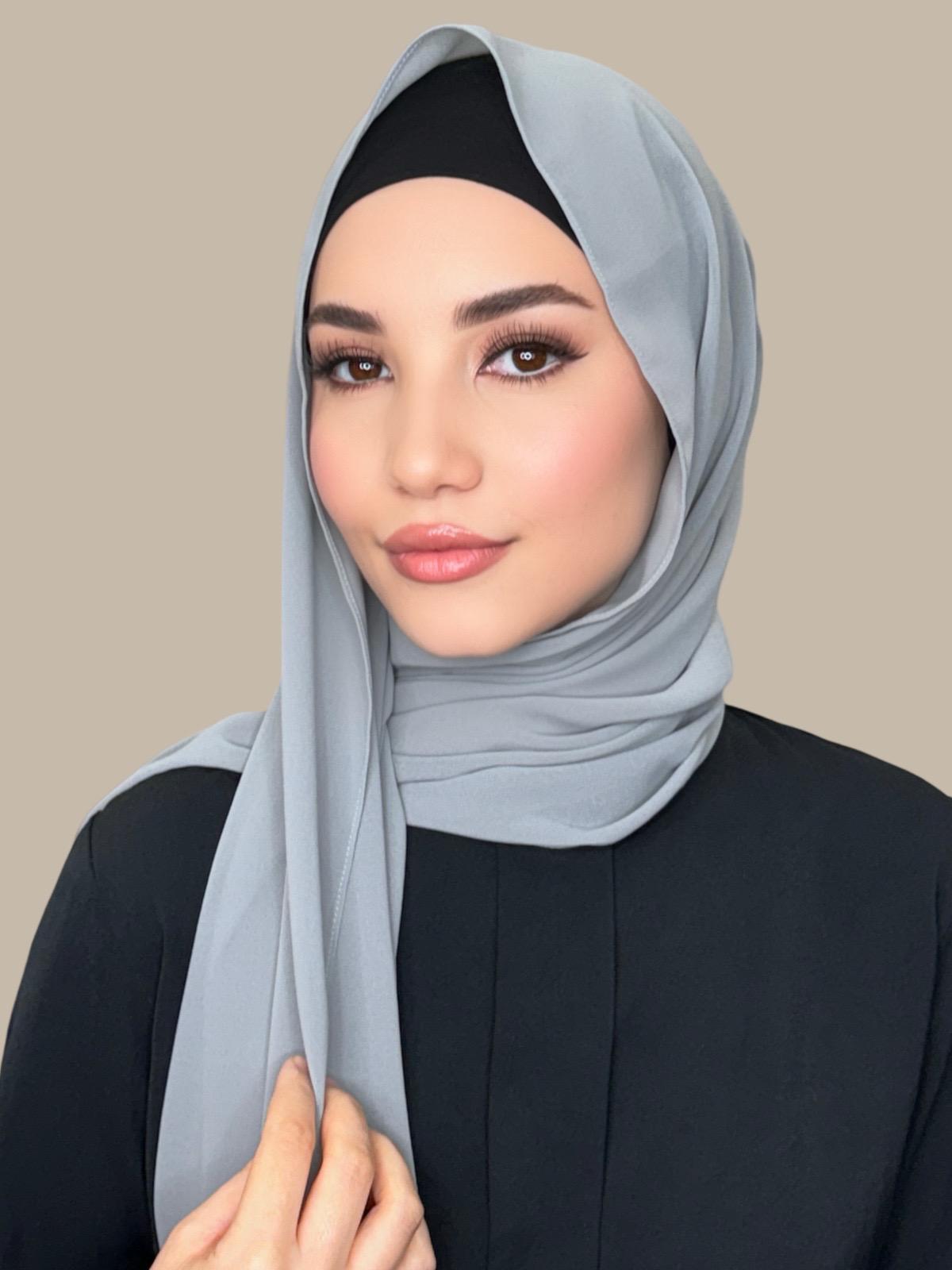 Classic Chiffon Hijab-Dolphin Grey