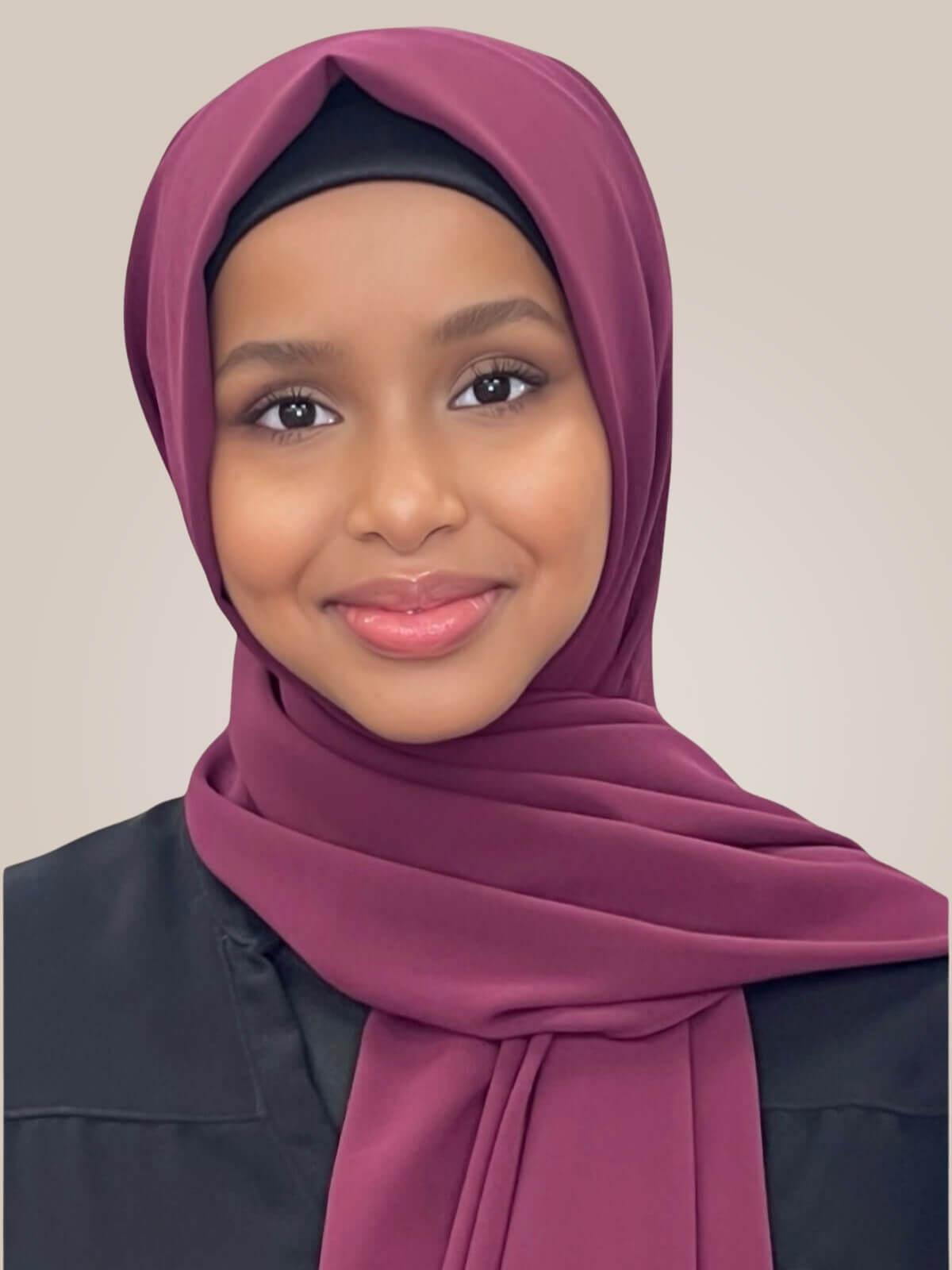 Luxury Chiffon Hijab-Wine