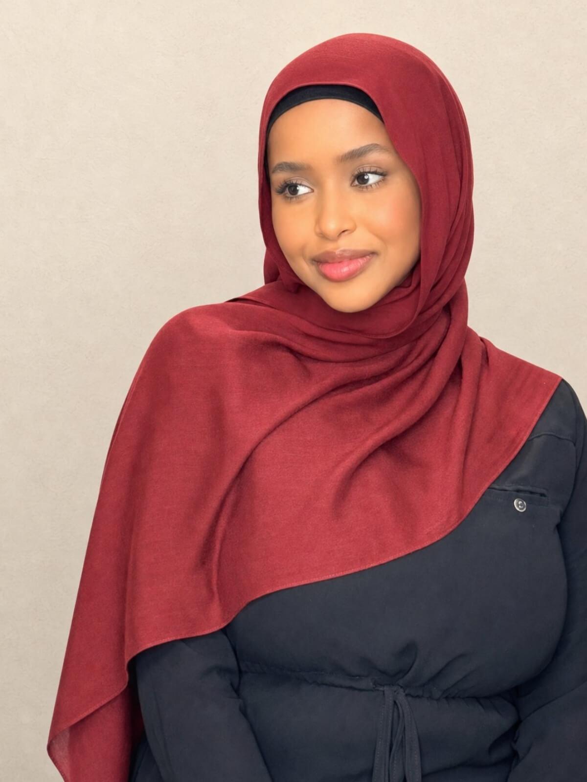 Cotton Modal Hijab-Royal Burgundy