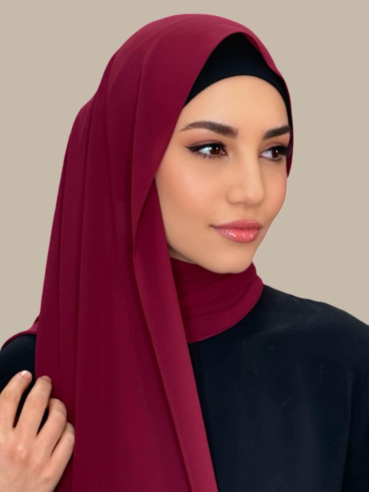 Classic Chiffon Hijab-Mahogany