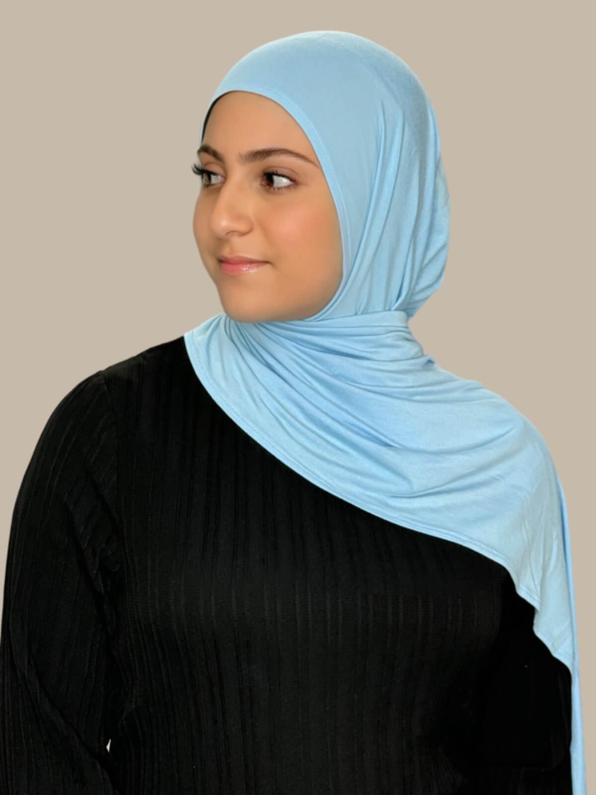 Modish Girl Pre-Sewn Jersey Hijab-Baby Blue