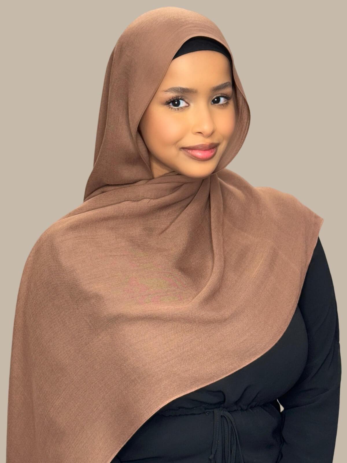 Cotton Modal Hijab-Golden Walnut