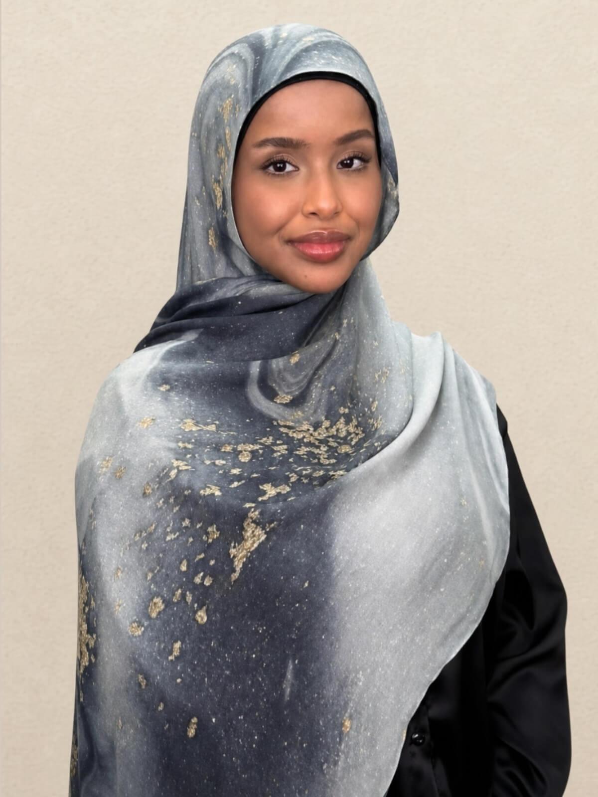 Print Modal Hijab-London Fog