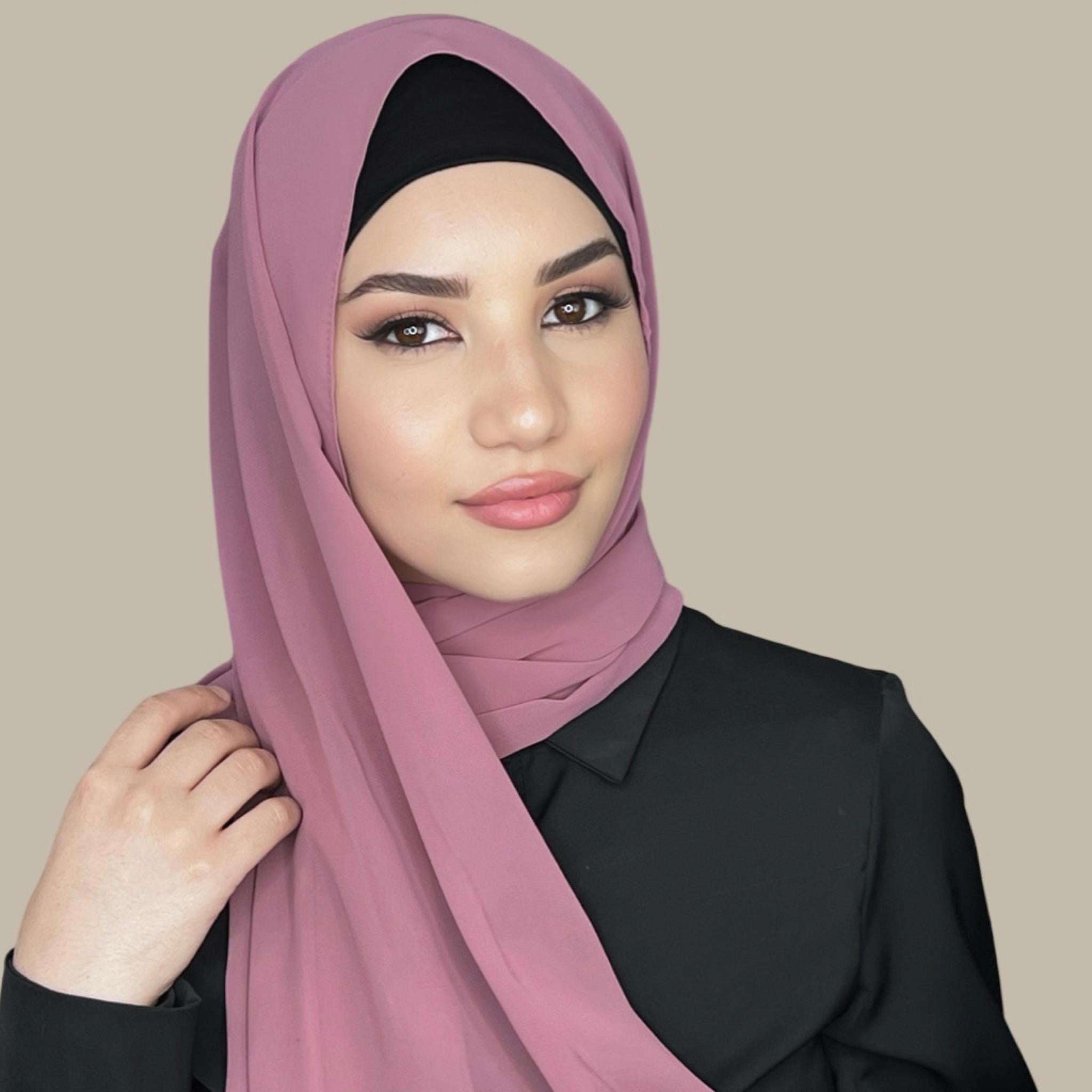 Luxury Chiffon Hijab-Pale Rose