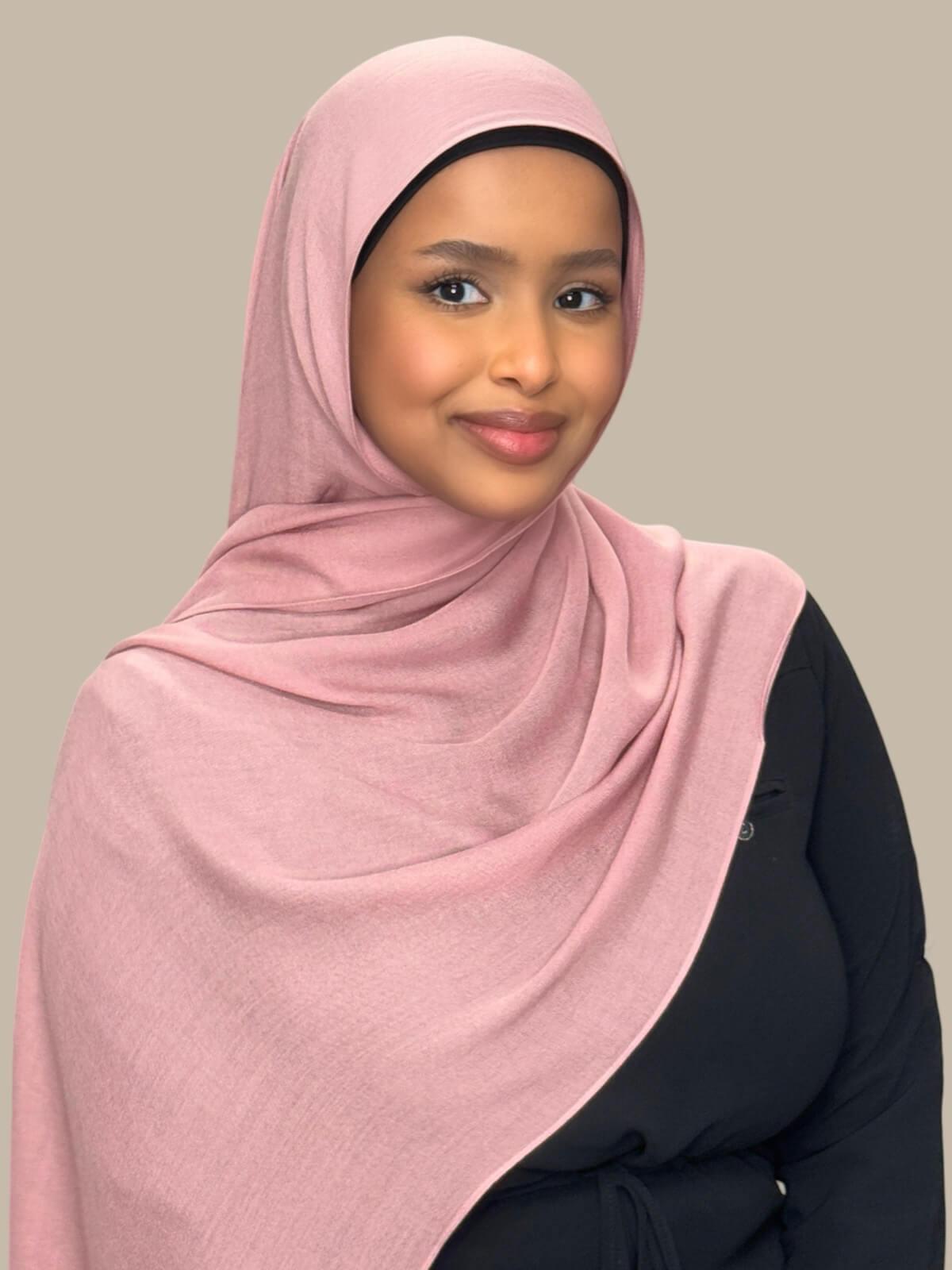 Cotton Modal Hijab-Misty Rose