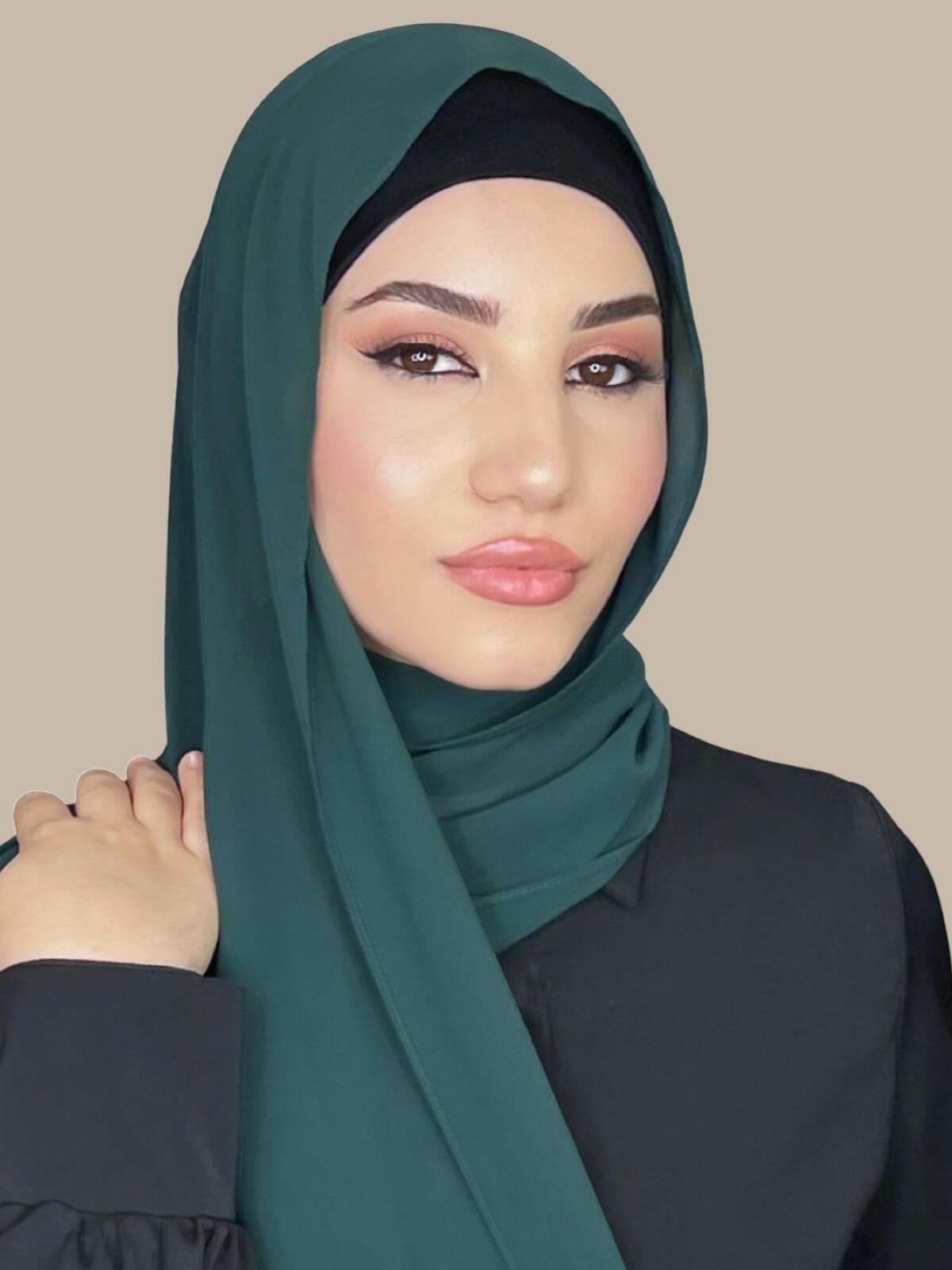 Luxury Chiffon Hijab-Deep Green