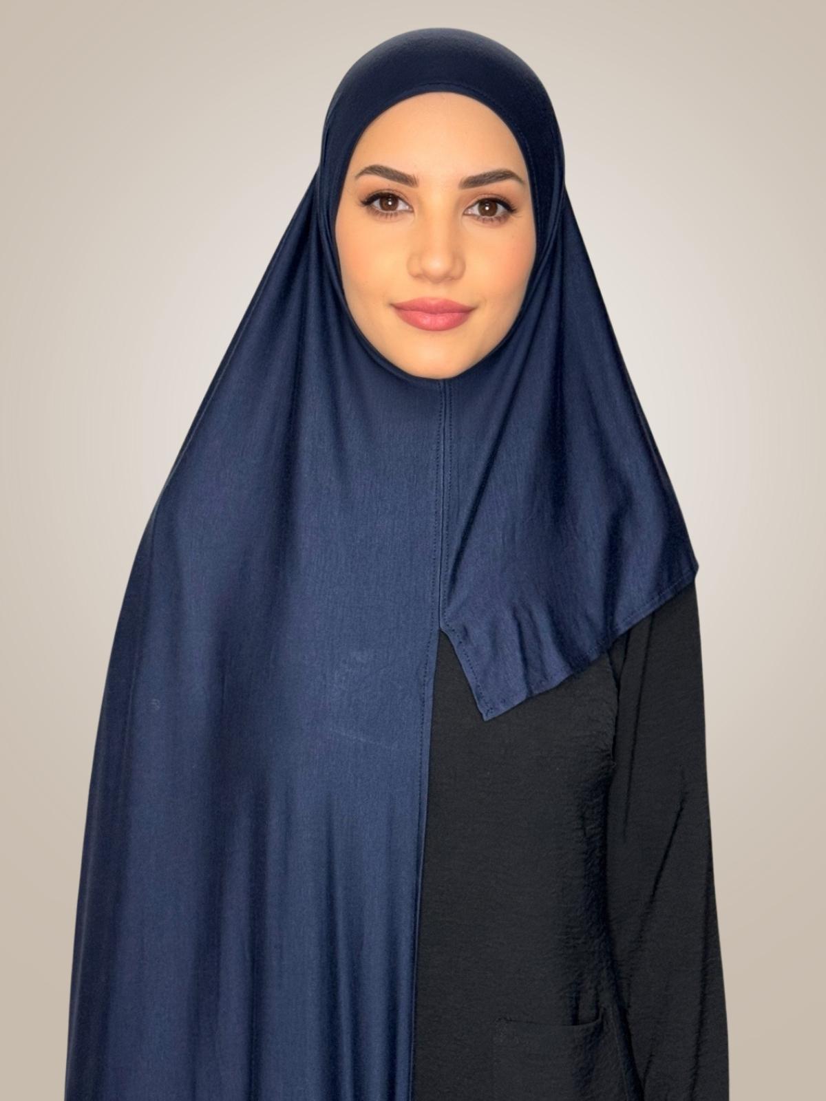 Pre-Sewn Jersey Hijab-Navy