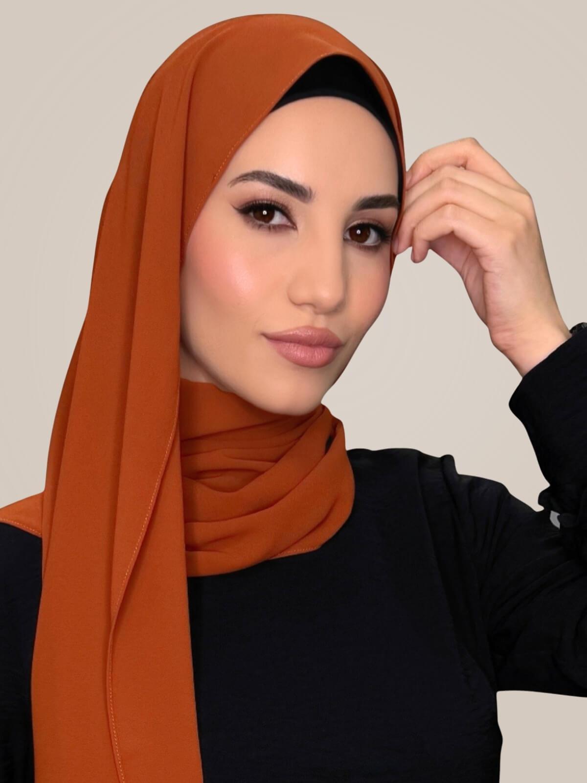 Classic Chiffon Hijab-Burnt Orange