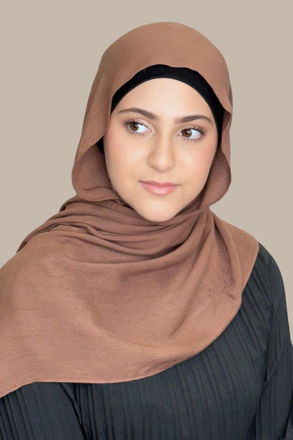 Modish Girl Cotton Modal Hijab-Burnt Cinnamon
