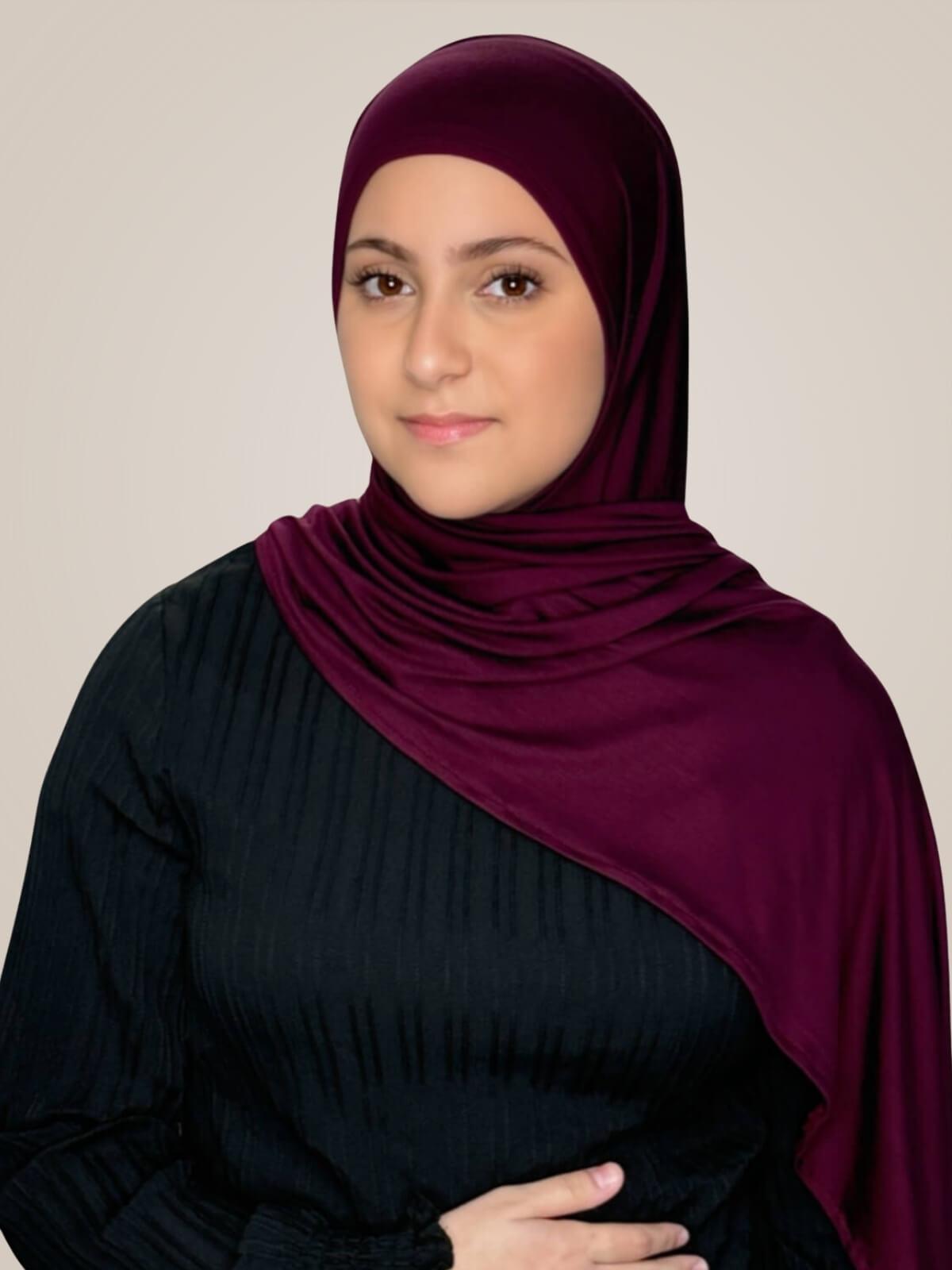Modish Girl Pre-Sewn Jersey Hijab-Wine