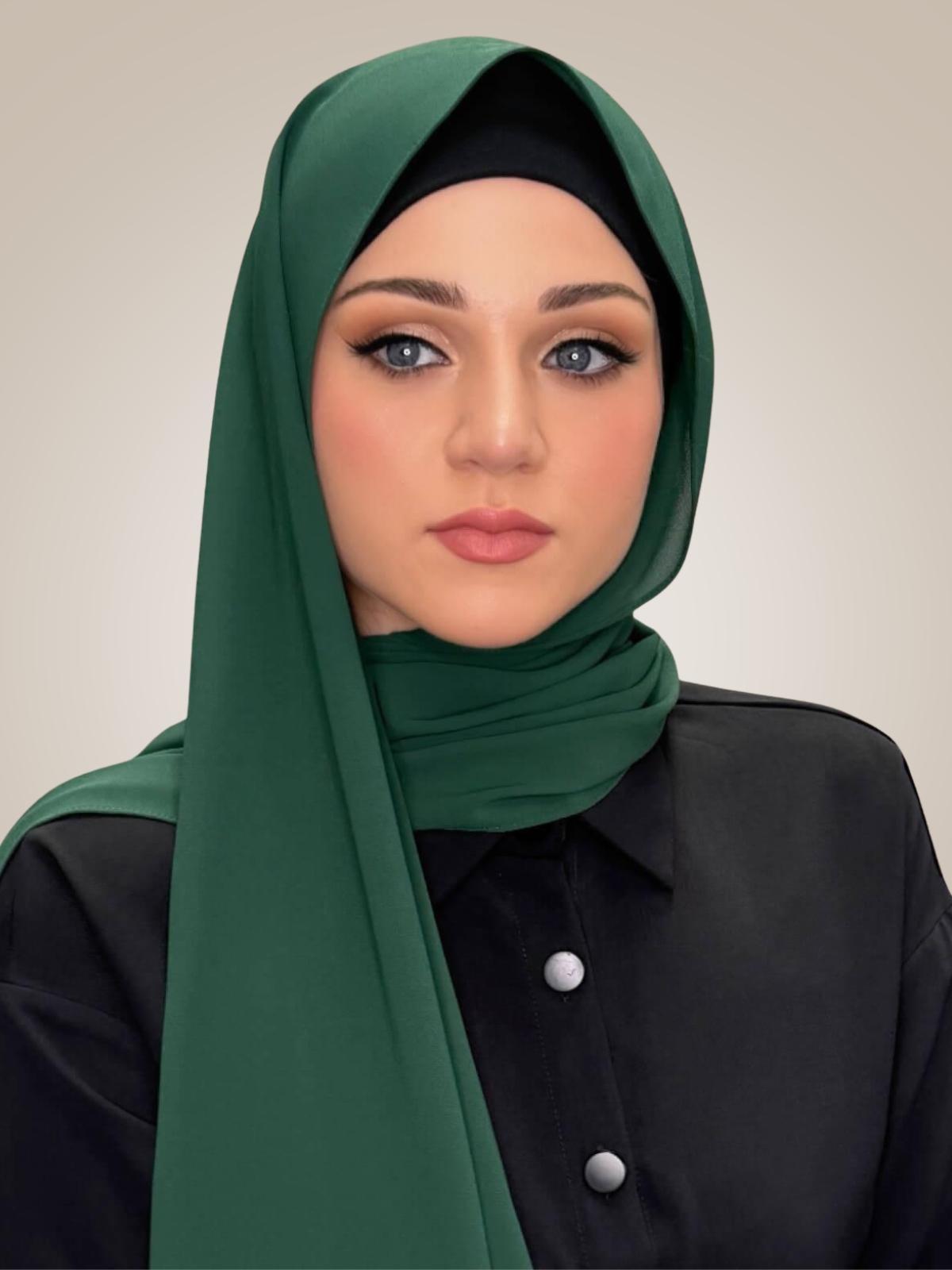 Classic Chiffon Hijab-Forrest Green